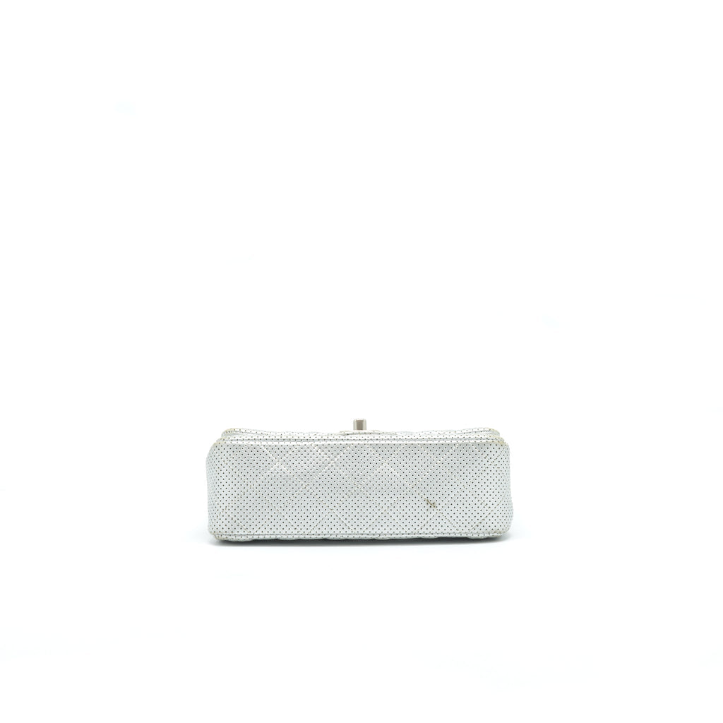 CHANEL RECTANGULAR MINI FLAP BAG SILVER