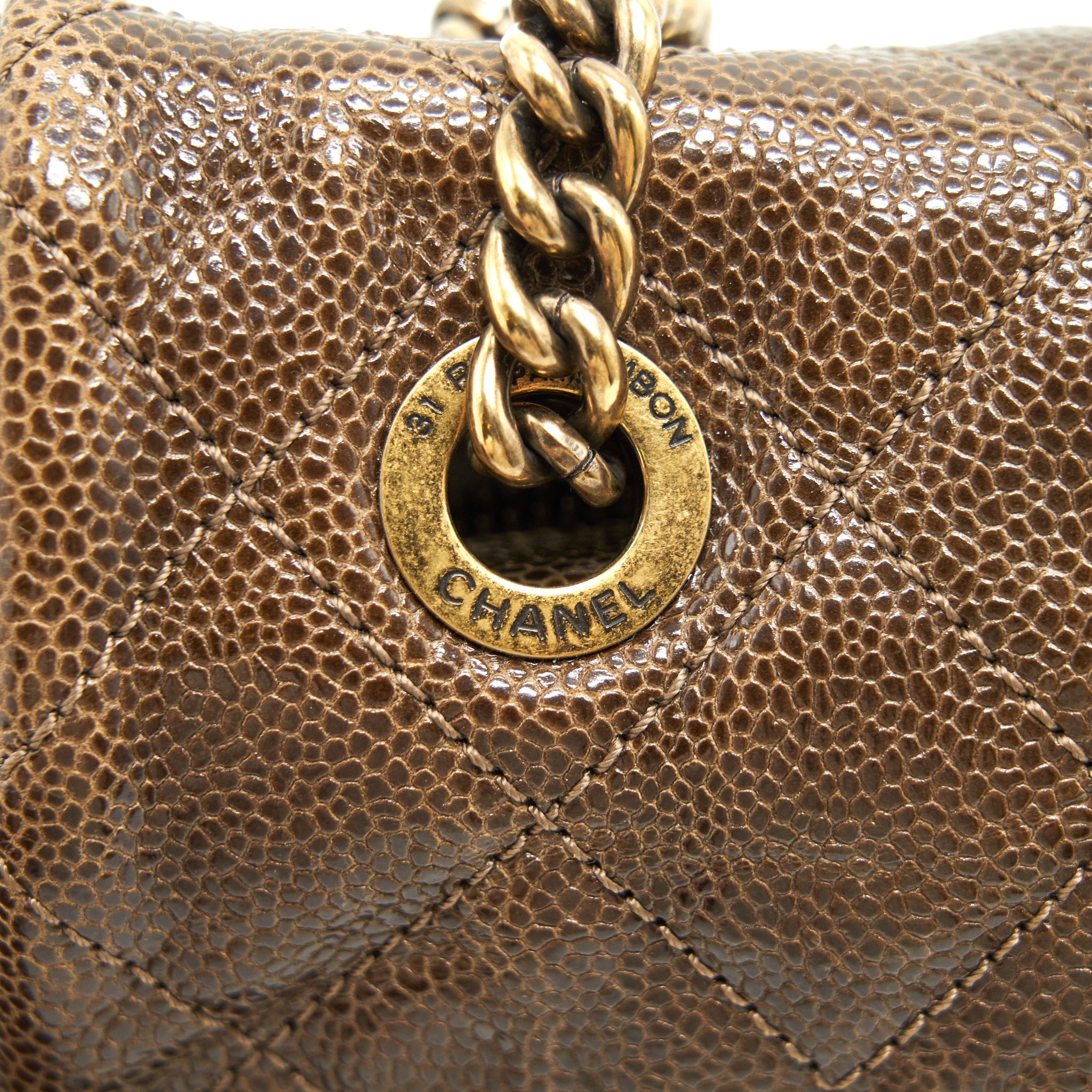 Chanel Seasonal Caviar Jumbo Flap Bag with