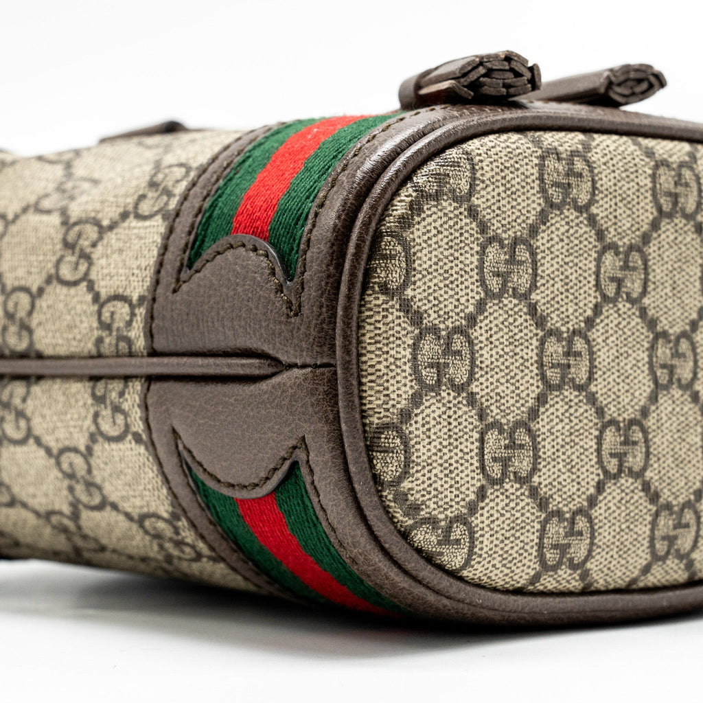 Gucci Ophida Mini Bucket Bag GG Supreme Canvas Beige / Ebony