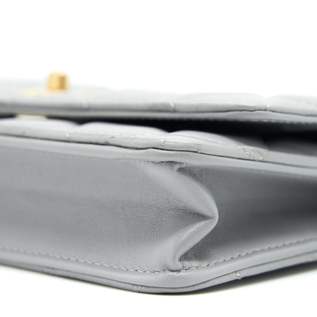 Chanel 21B Pearl Crush Wallet On Chain Grey