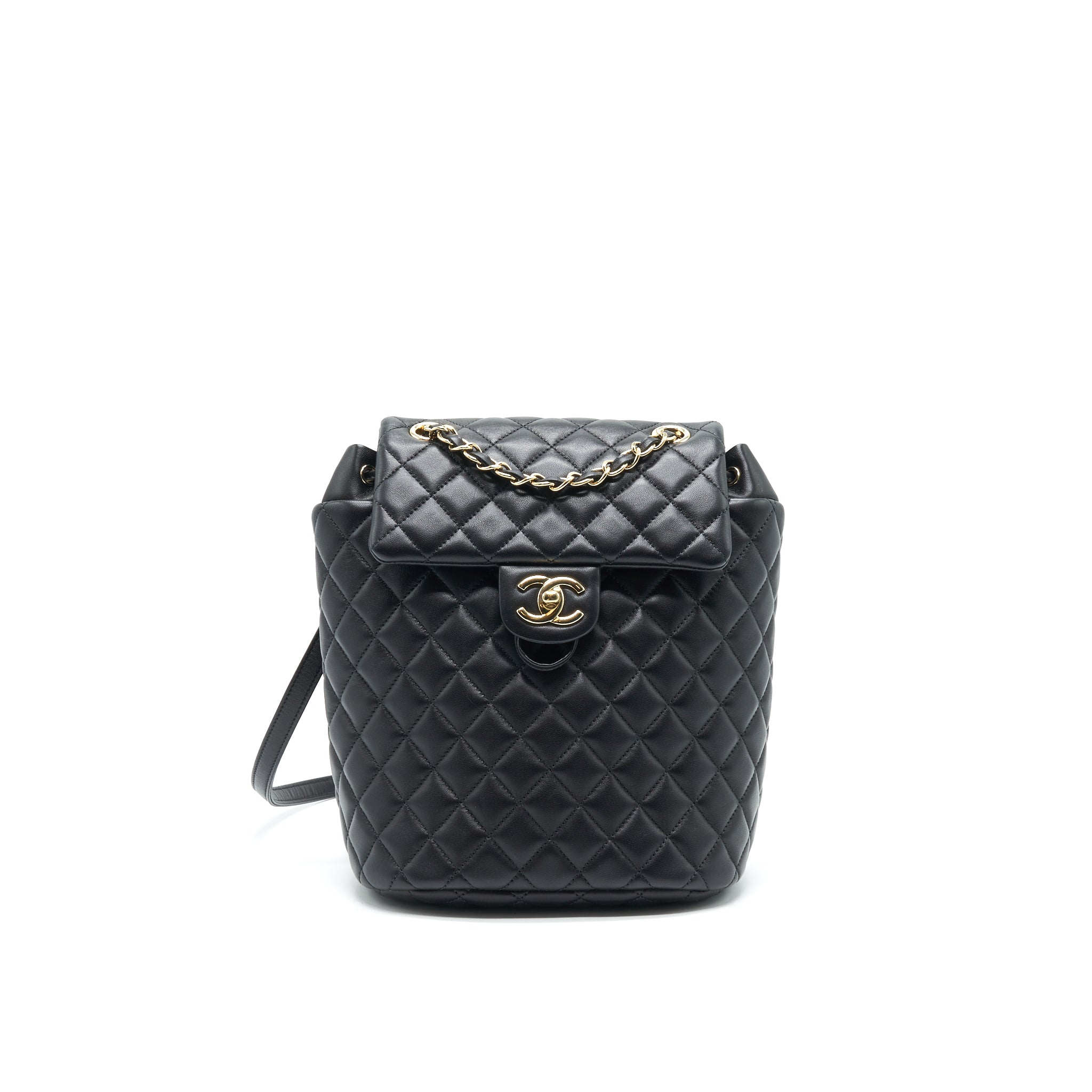 CHANEL QUILTED LAMBSKIN URBAN SPIRIT BACKPACK BLACK