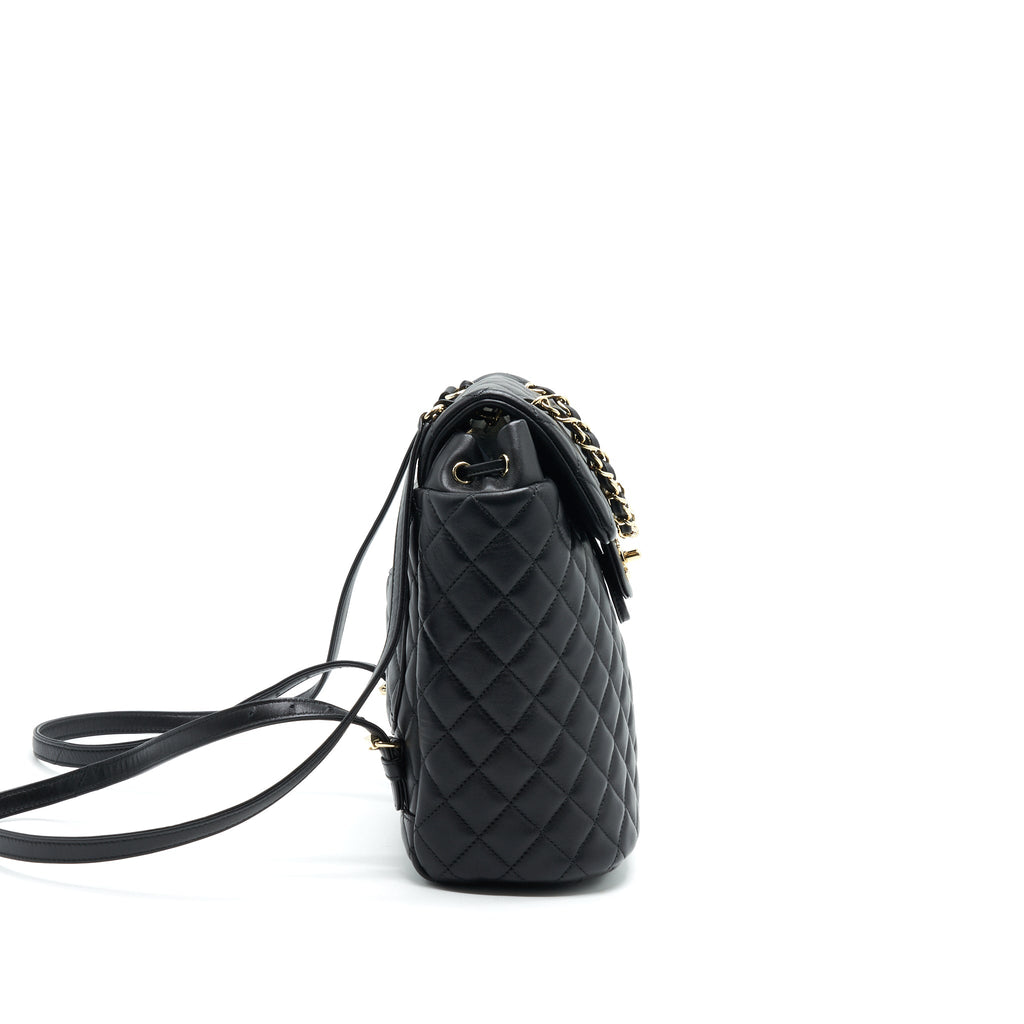 CHANEL QUILTED LAMBSKIN URBAN SPIRIT BACKPACK BLACK