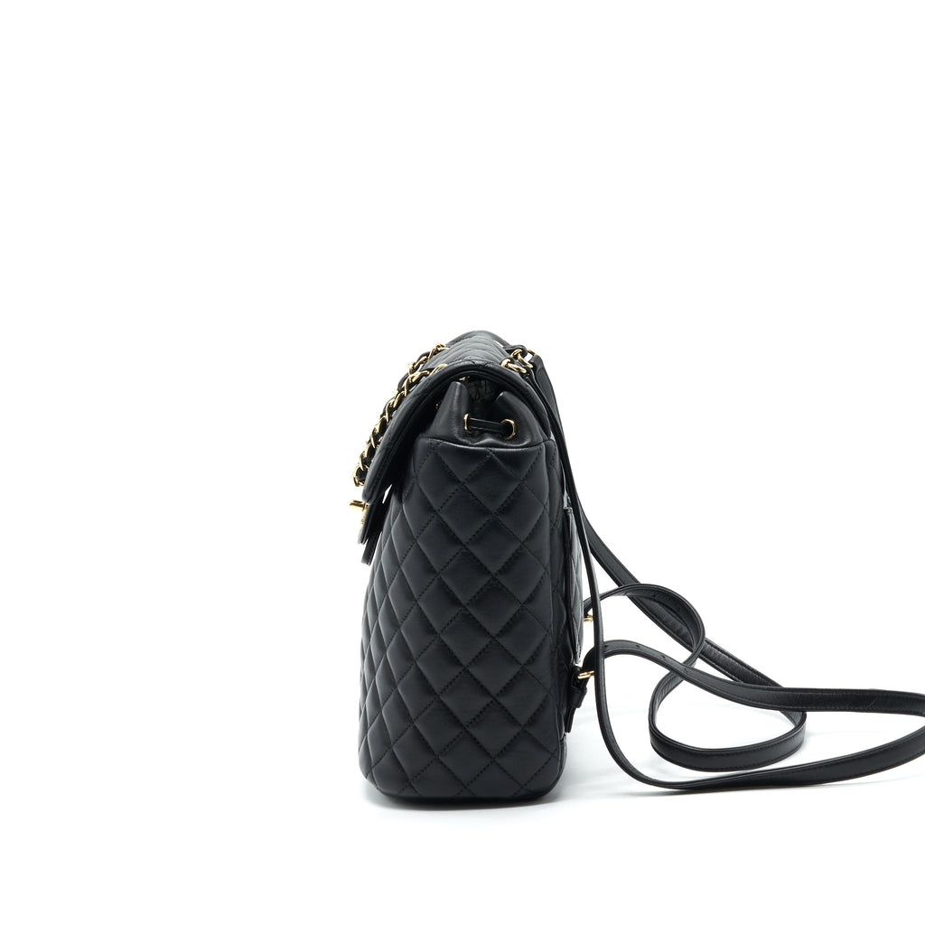 CHANEL QUILTED LAMBSKIN URBAN SPIRIT BACKPACK BLACK
