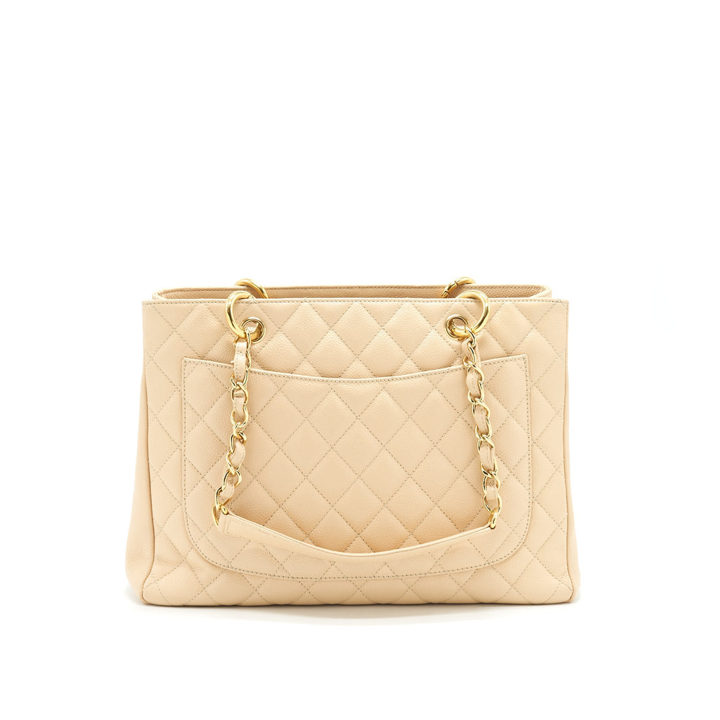 CHANEL CAVIAR GRAND SHOPPING TOTE GST IN BEIGE