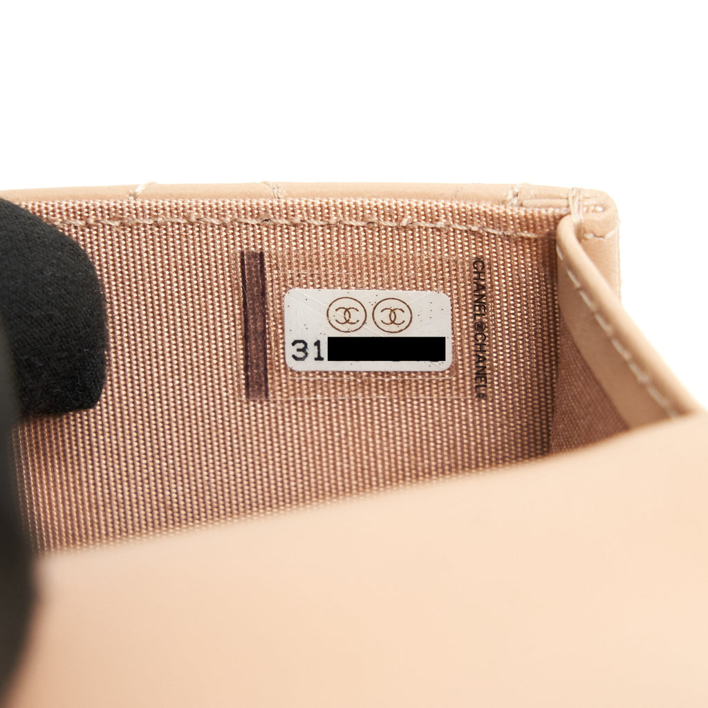 Chanel 21A Flap Coin Purse with Chain beige