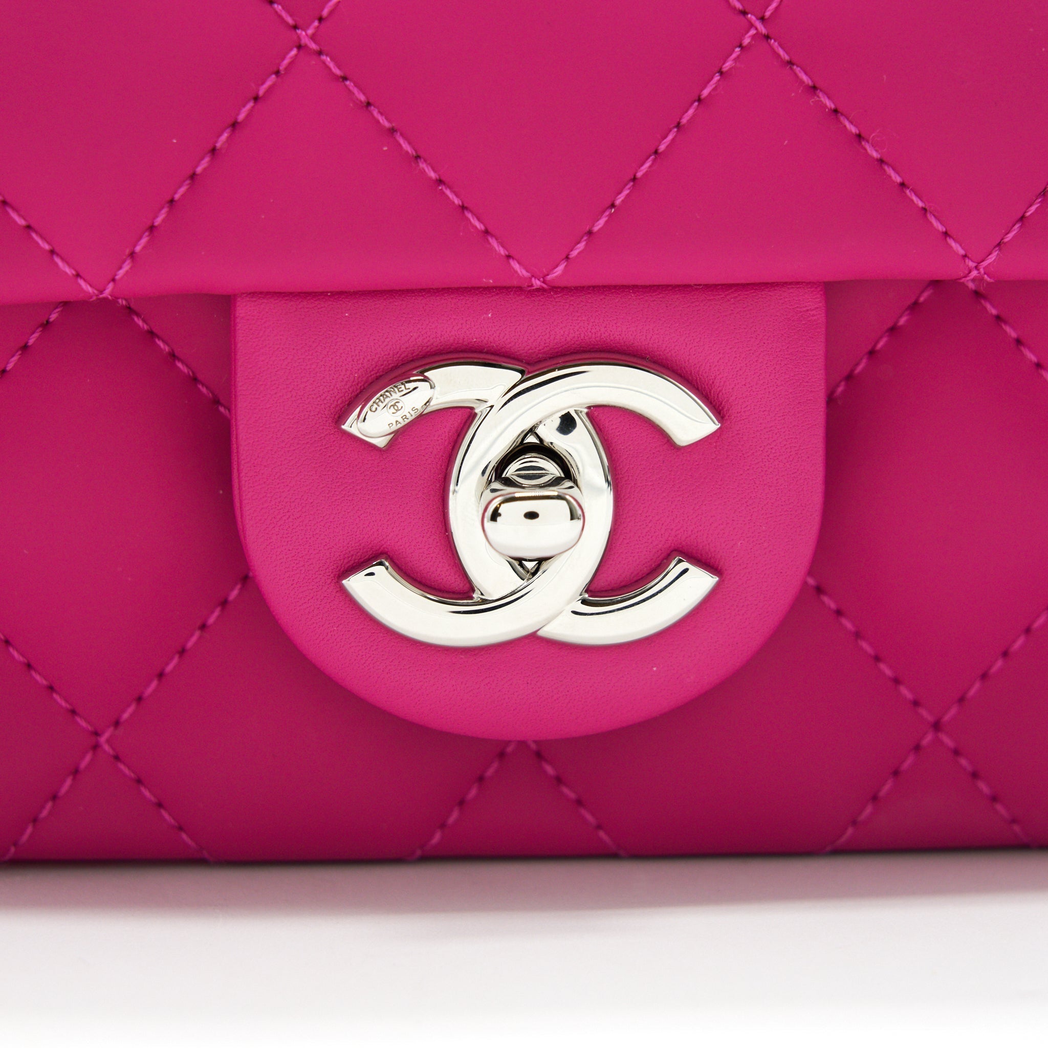 Chanel Rubber quilted lambskin flap Bag pink