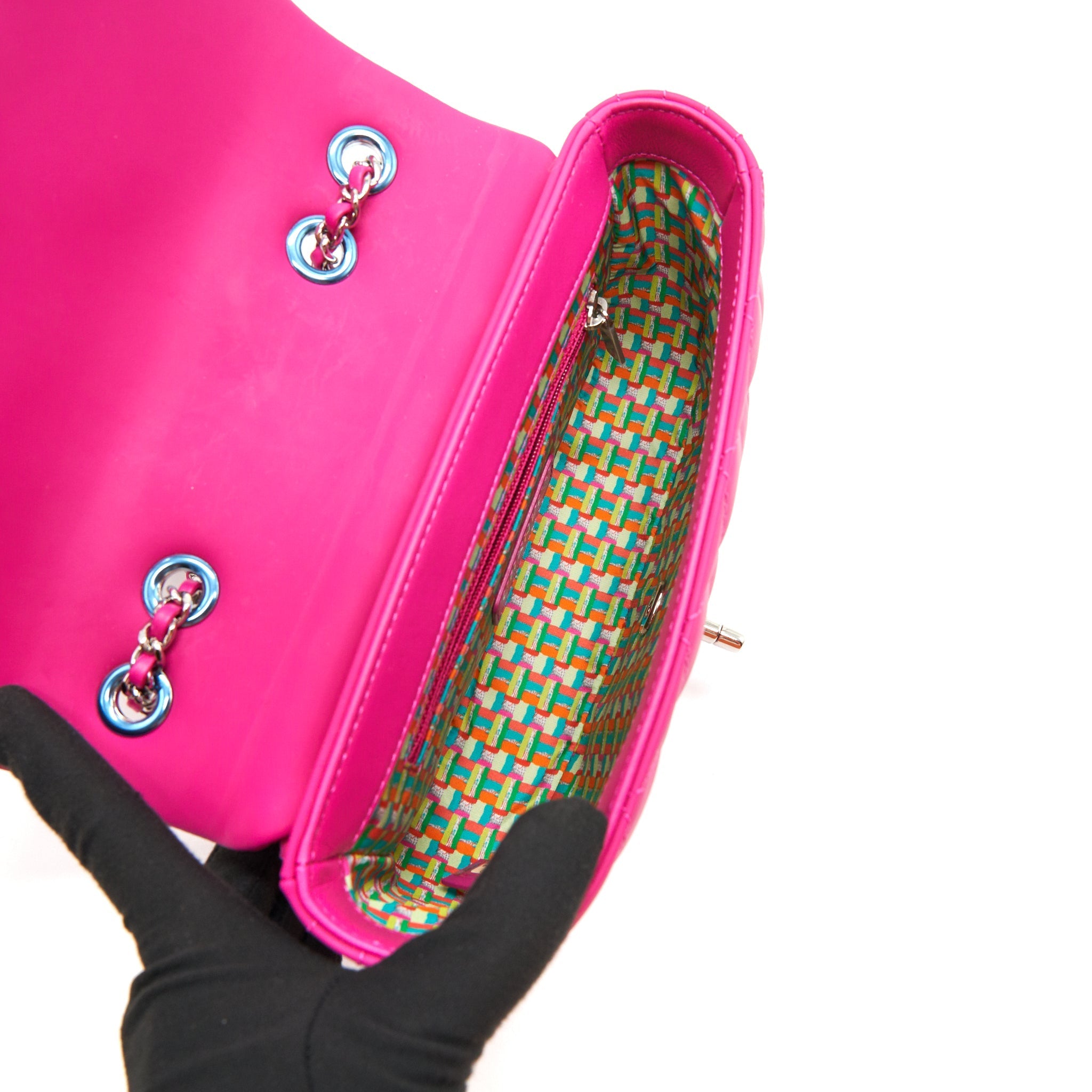 Chanel Rubber quilted lambskin flap Bag pink