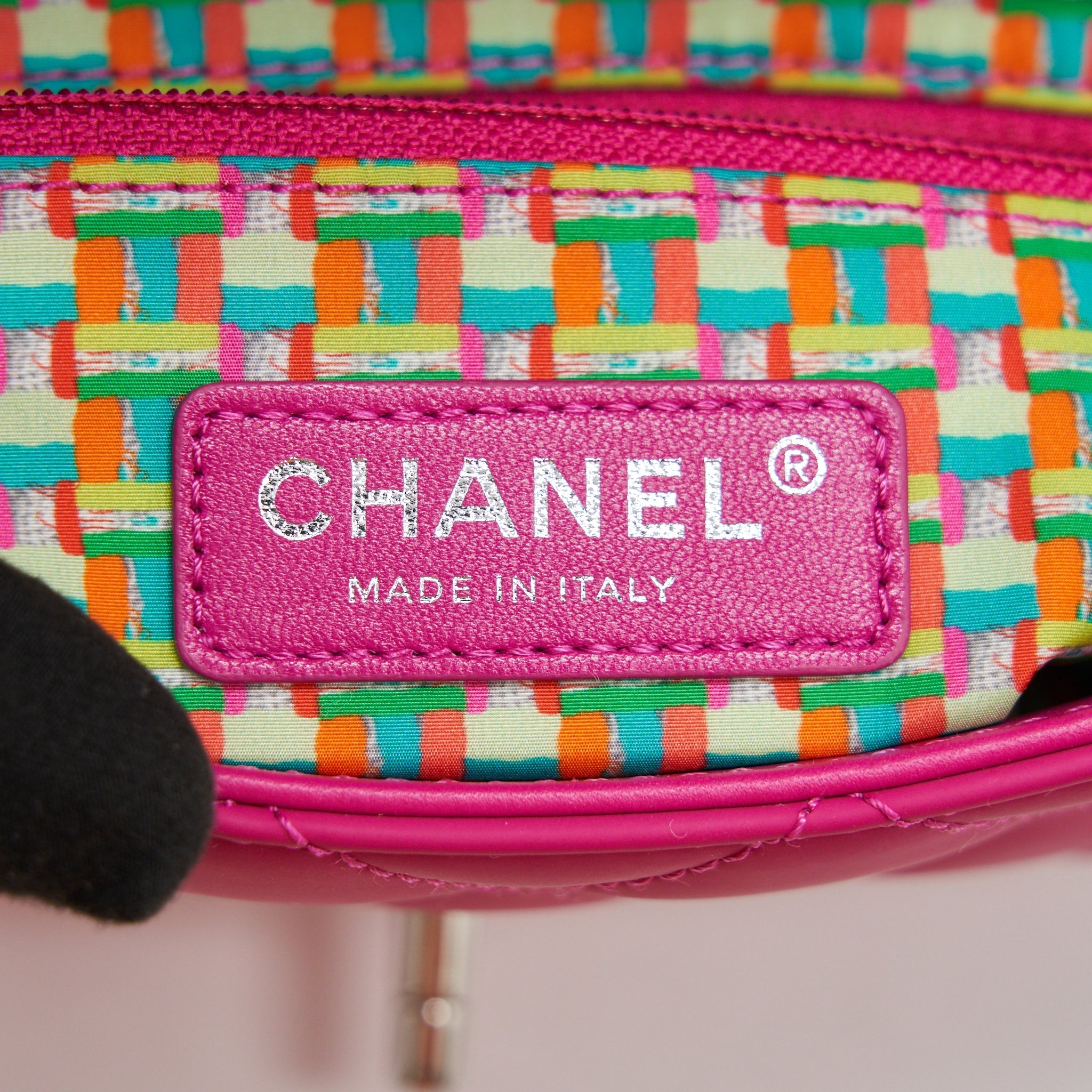 Chanel Rubber quilted lambskin flap Bag pink