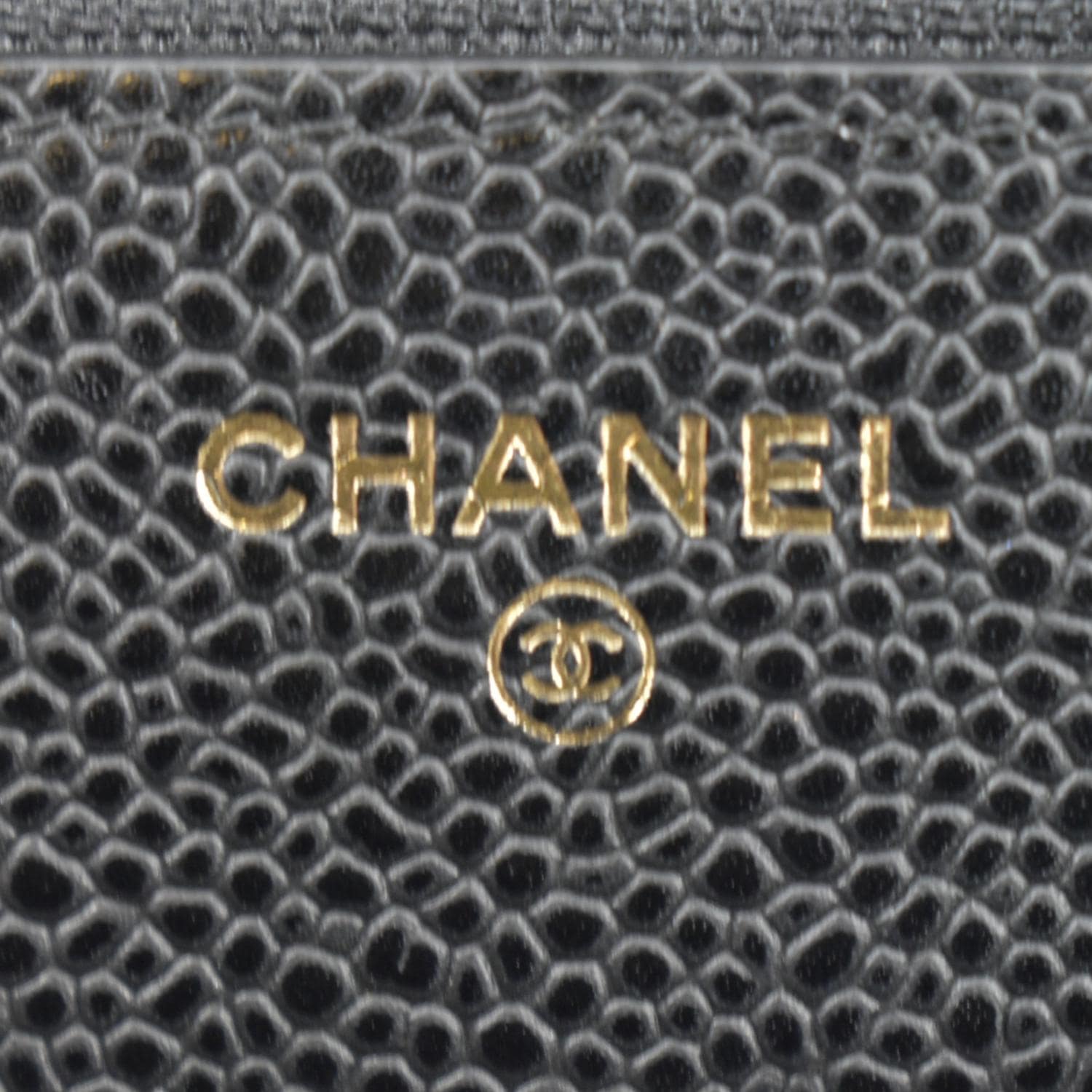 CHANEL Woc Caviar Leather Wallet On Chain Clutch Bag Black
