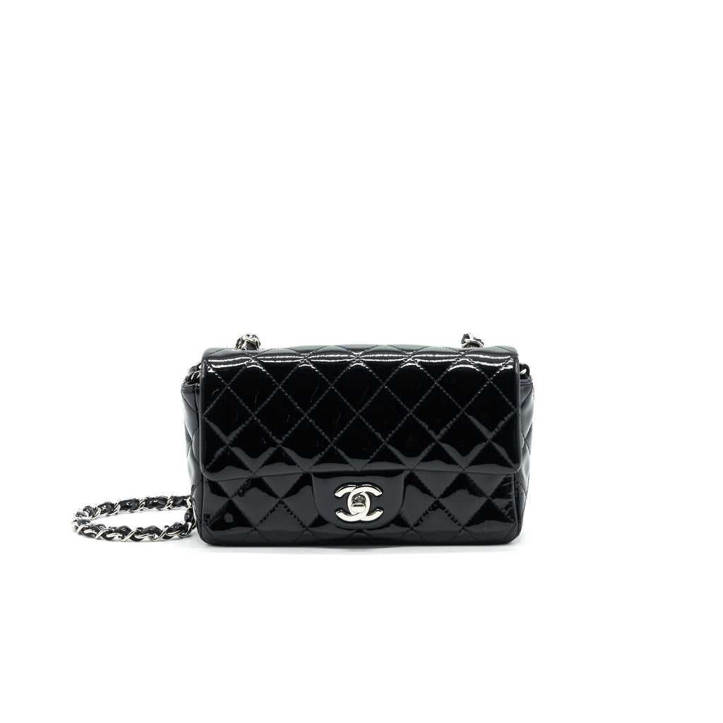 Chanel Mini Rectangular Flap bag Patent Leather Black