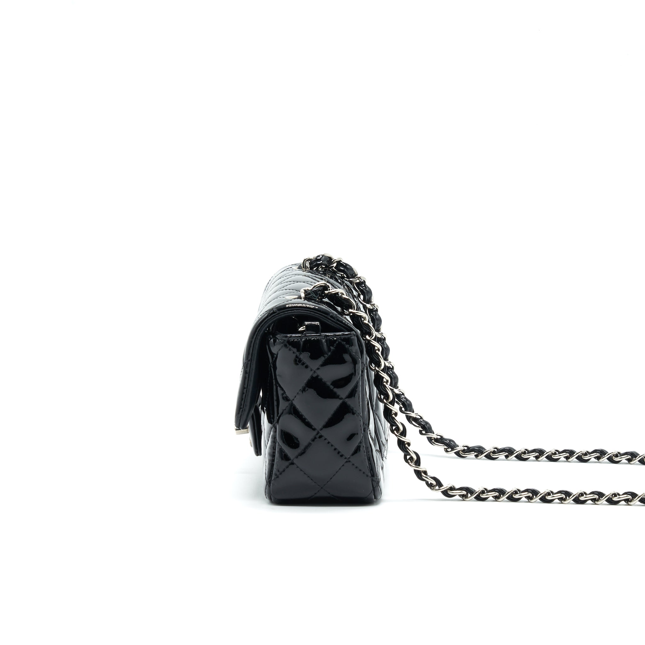 Chanel Mini Rectangular Flap bag Patent Leather Black