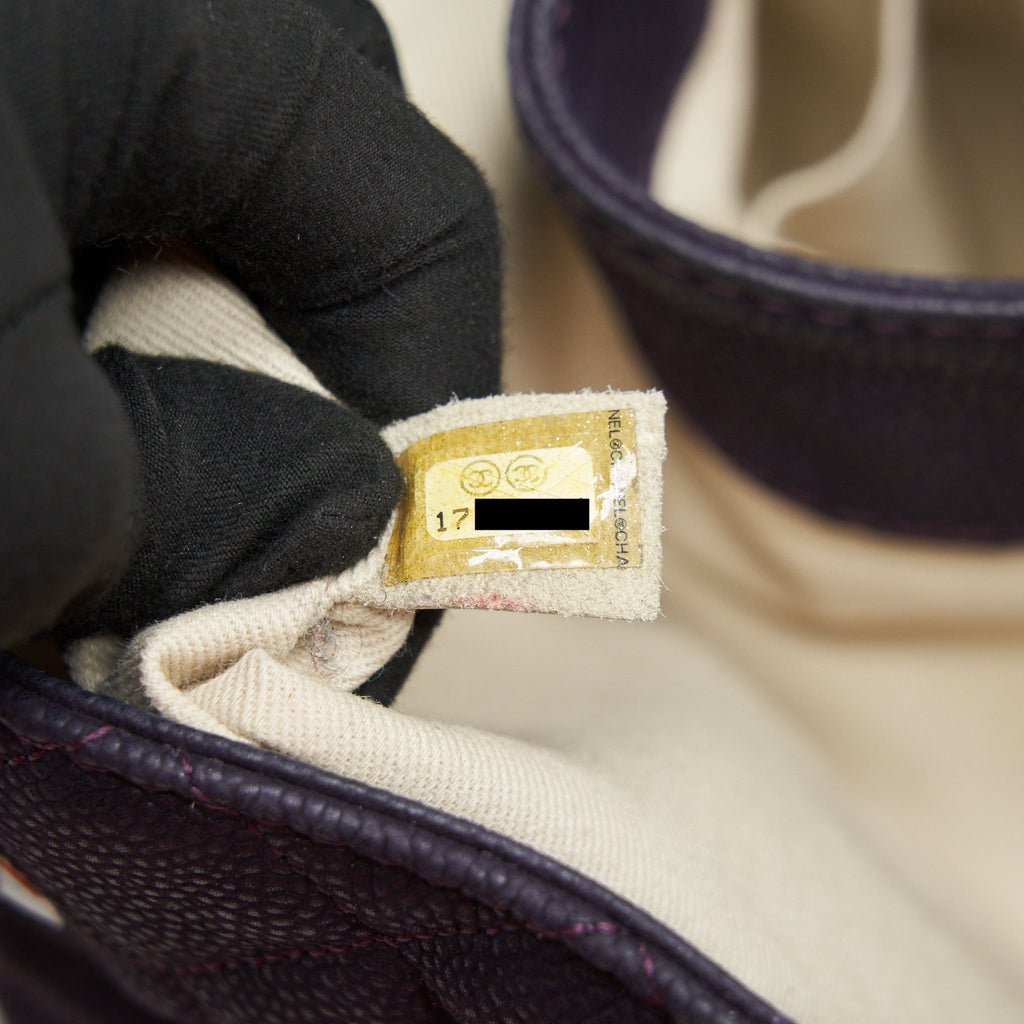 Chanel Flap Tote Bag With Chain Caviar In Purple