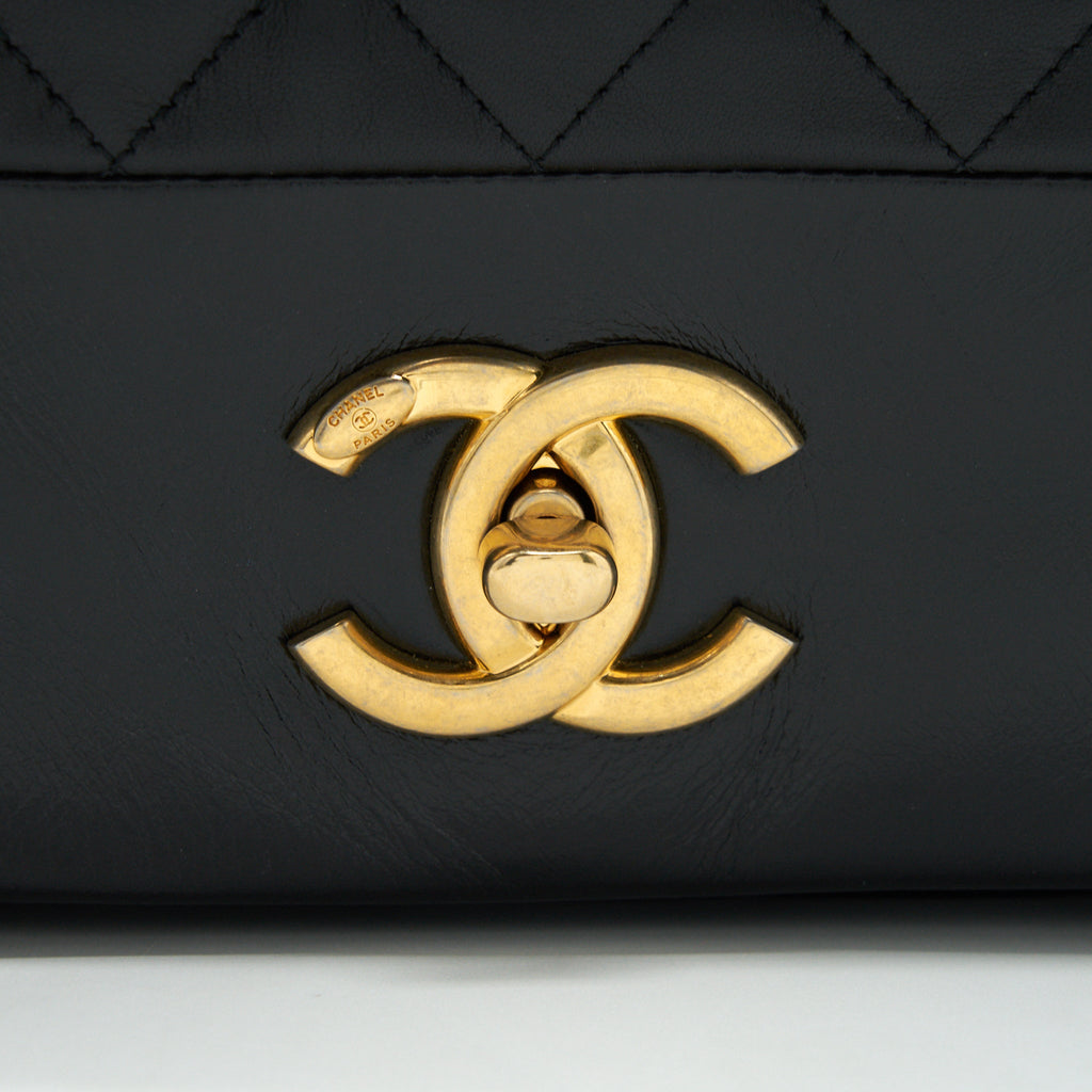 Chanel Large Single Flap Bag Calfskin  Black