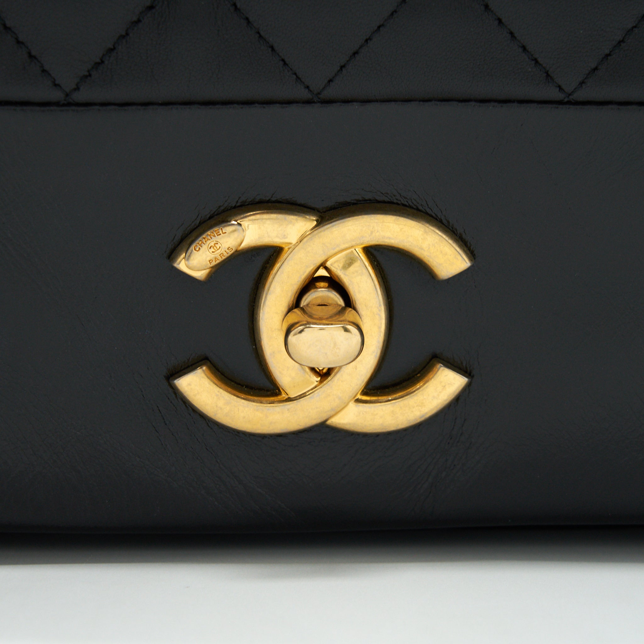 Chanel Large Single Flap Bag Calfskin  Black