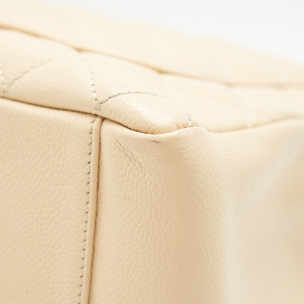 CHANEL CAVIAR GRAND SHOPPING TOTE GST IN BEIGE