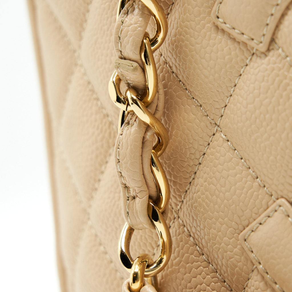 CHANEL CAVIAR GRAND SHOPPING TOTE GST IN BEIGE