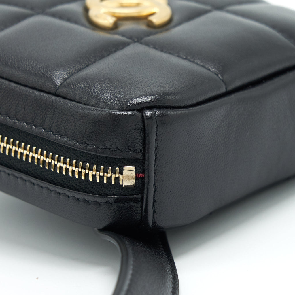 Chanel quilted belt bag lambskin black with