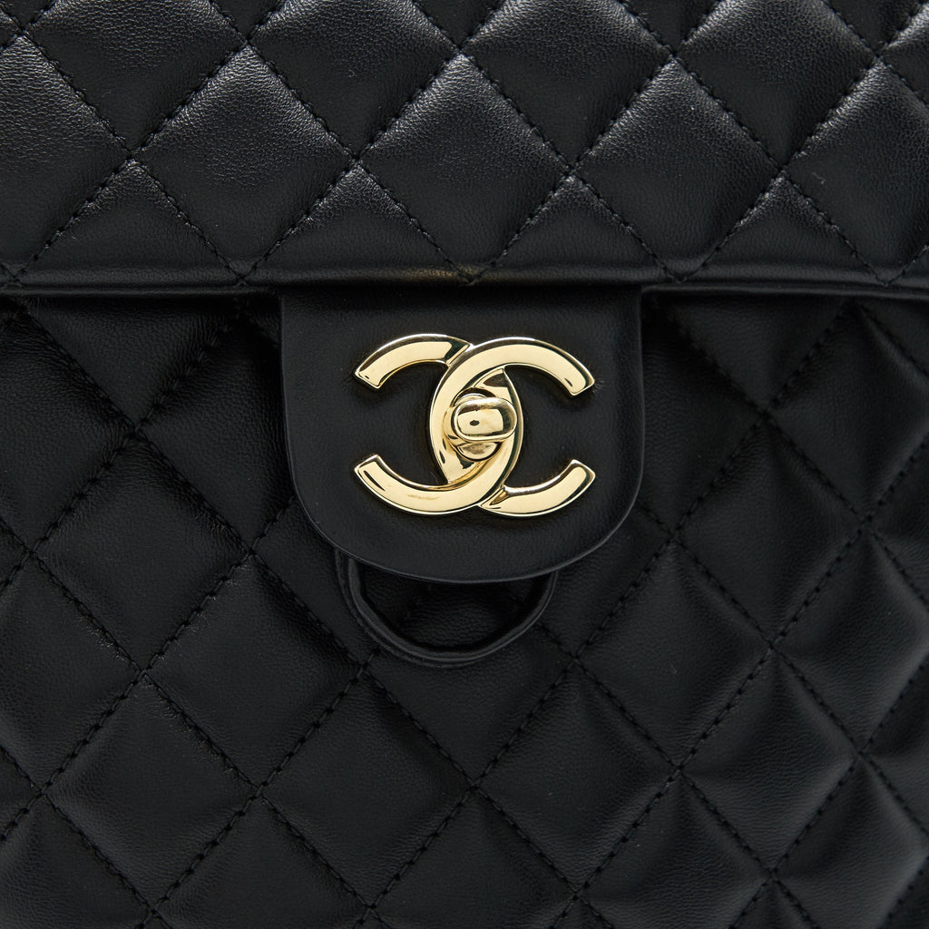 CHANEL QUILTED LAMBSKIN URBAN SPIRIT BACKPACK BLACK