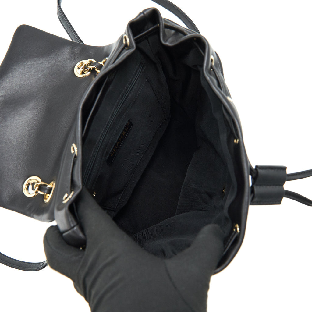 CHANEL QUILTED LAMBSKIN URBAN SPIRIT BACKPACK BLACK
