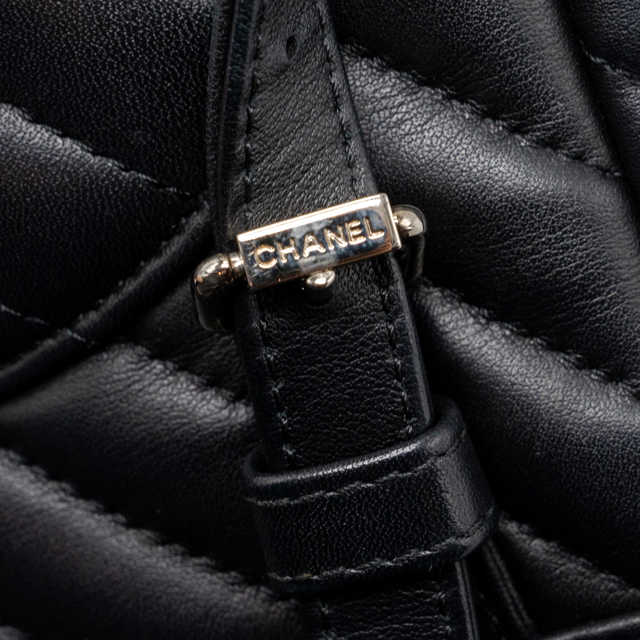 Chanel Small Urban Spirit Backpack Chevron Calfskin Black