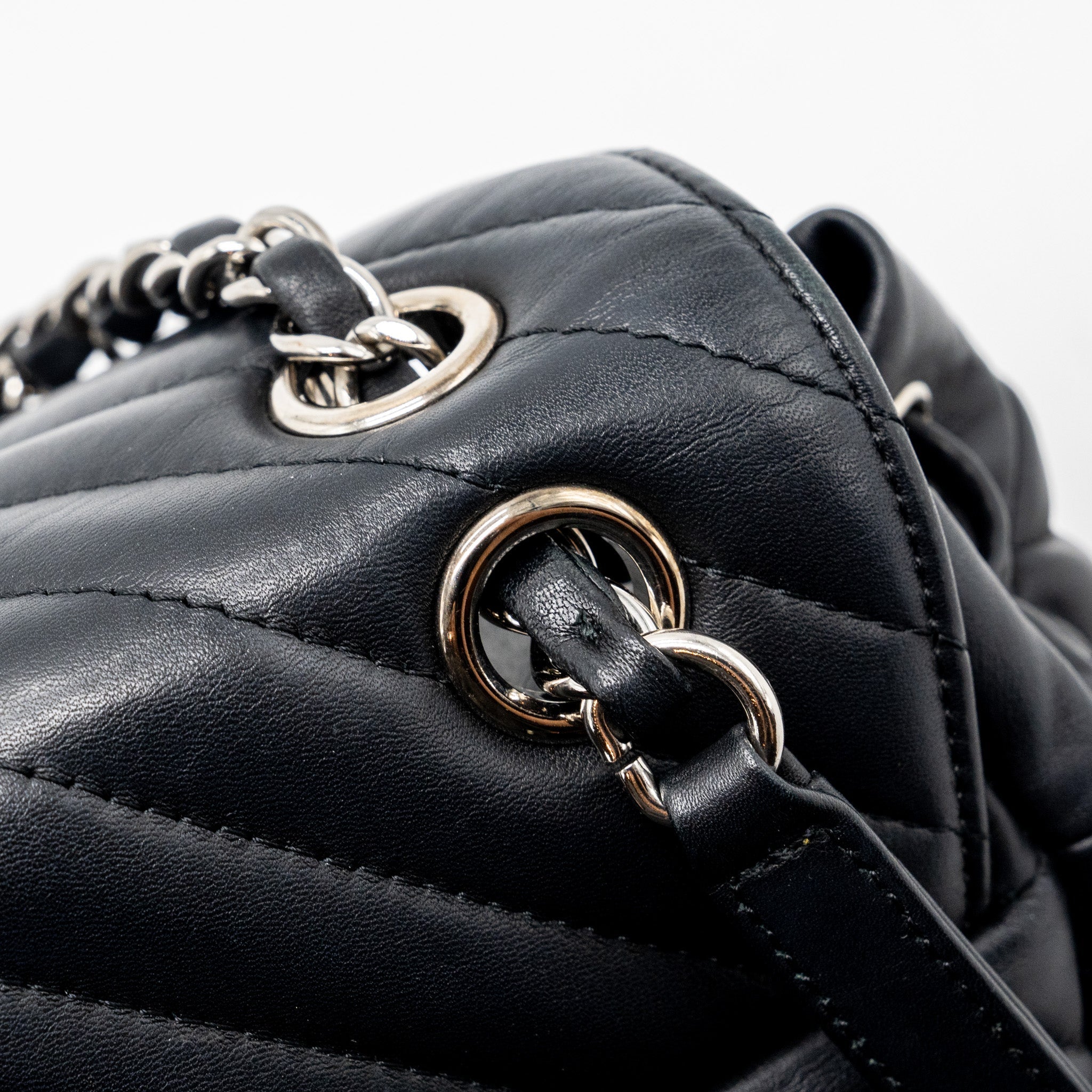 Chanel Small Urban Spirit Backpack Chevron Calfskin Black