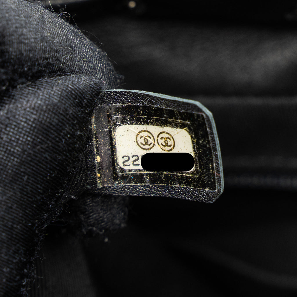 Chanel Urban Spirit Backpack Chevron Calfskin Black