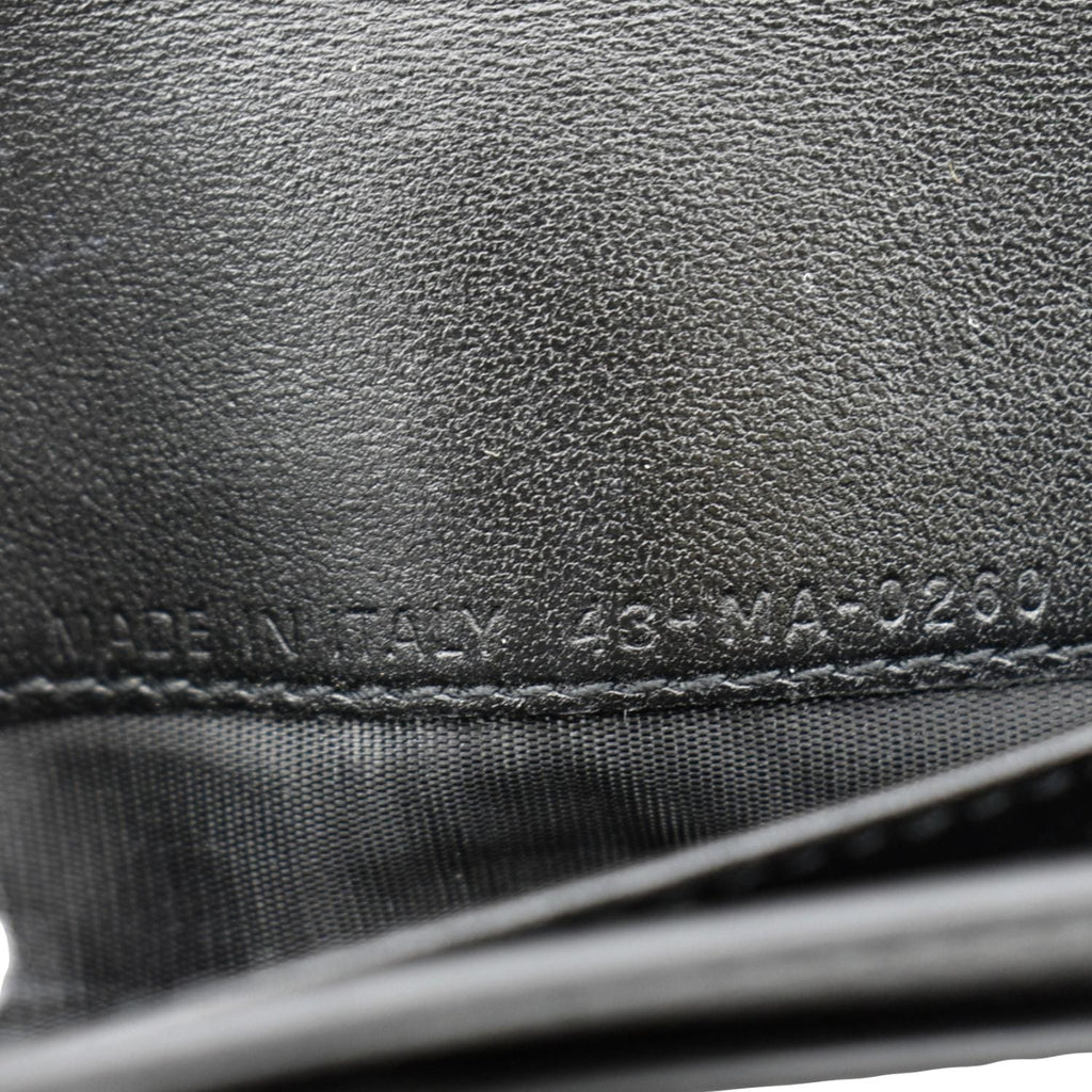 CHRISTIAN DIOR Long Saddle Leather Crossbody Chain Wallet Black