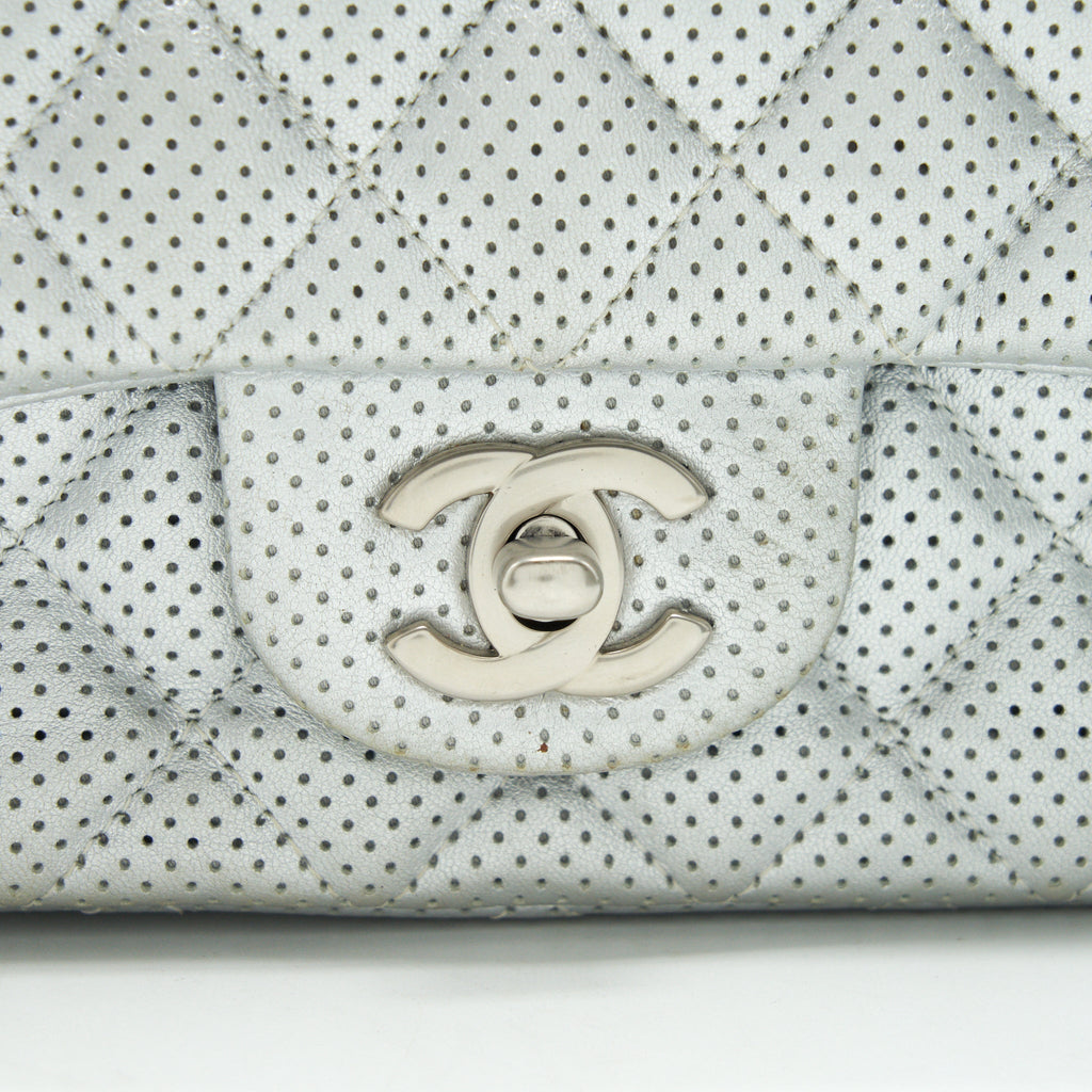 CHANEL RECTANGULAR MINI FLAP BAG SILVER