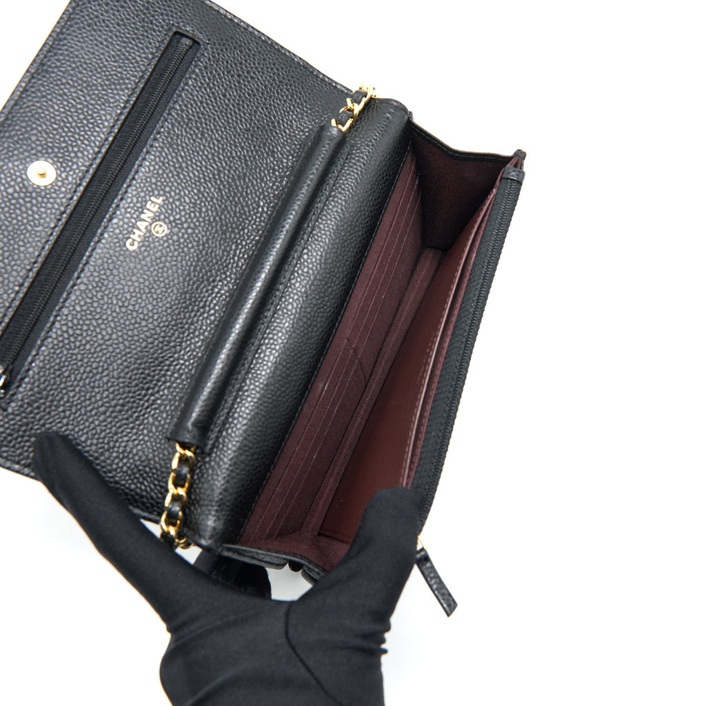Chanel Classic Wallet on Chain Caviar Black With
