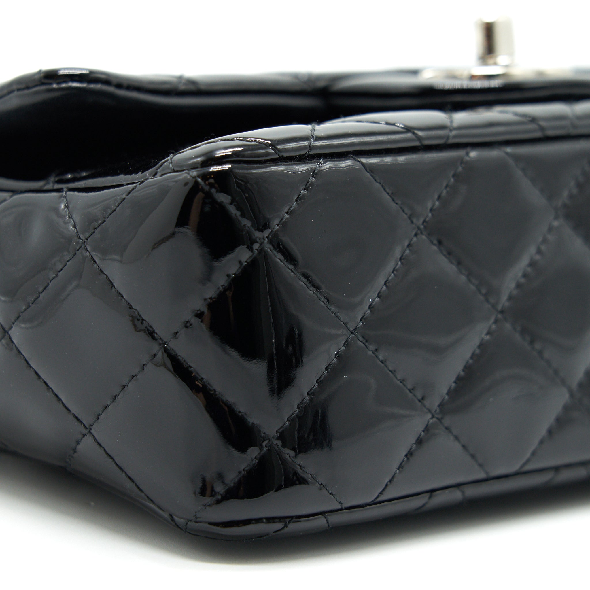 Chanel Mini Rectangular Flap bag Patent Leather Black