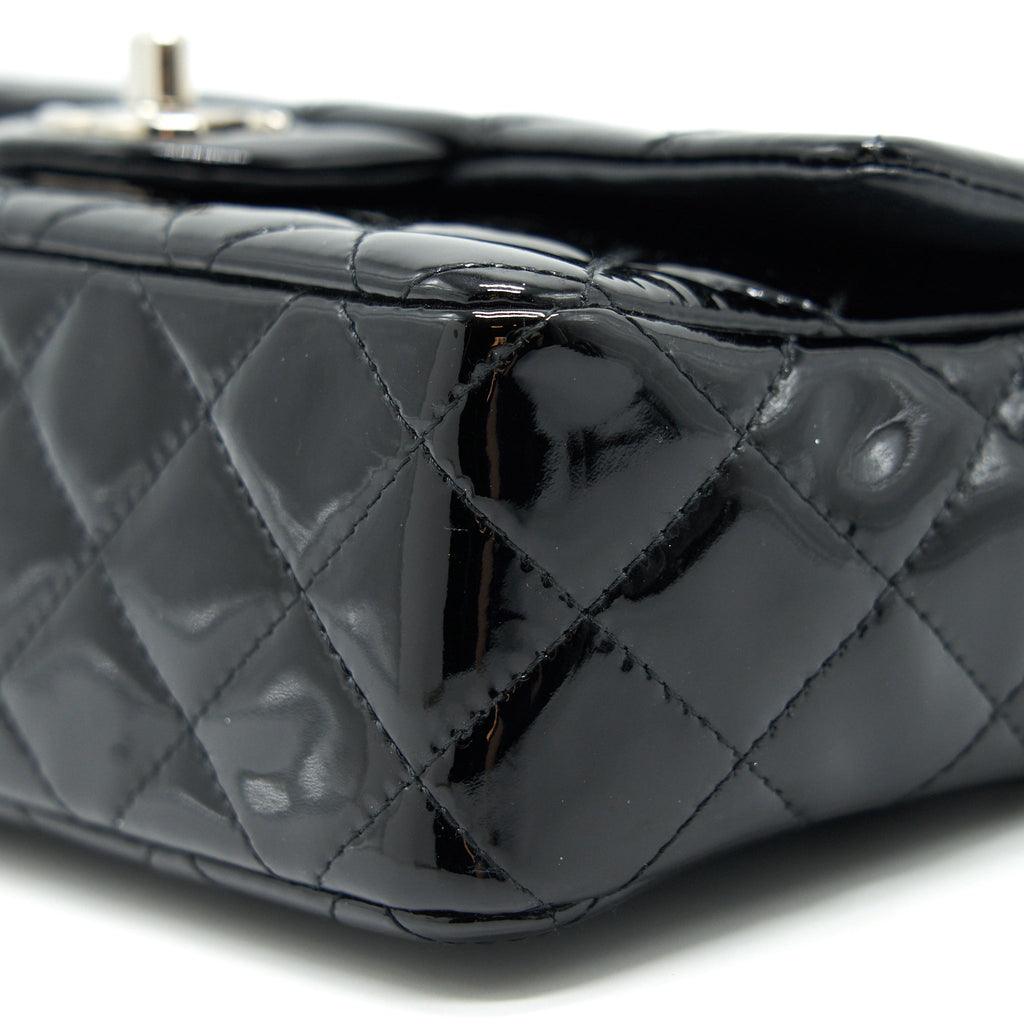Chanel Mini Rectangular Flap bag Patent Leather Black