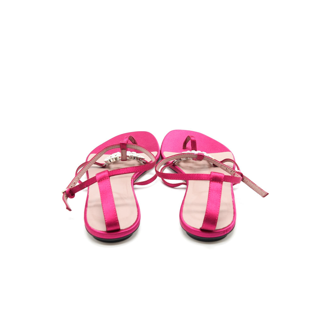 Gucci GG Crystal Logo Sandal Size 38