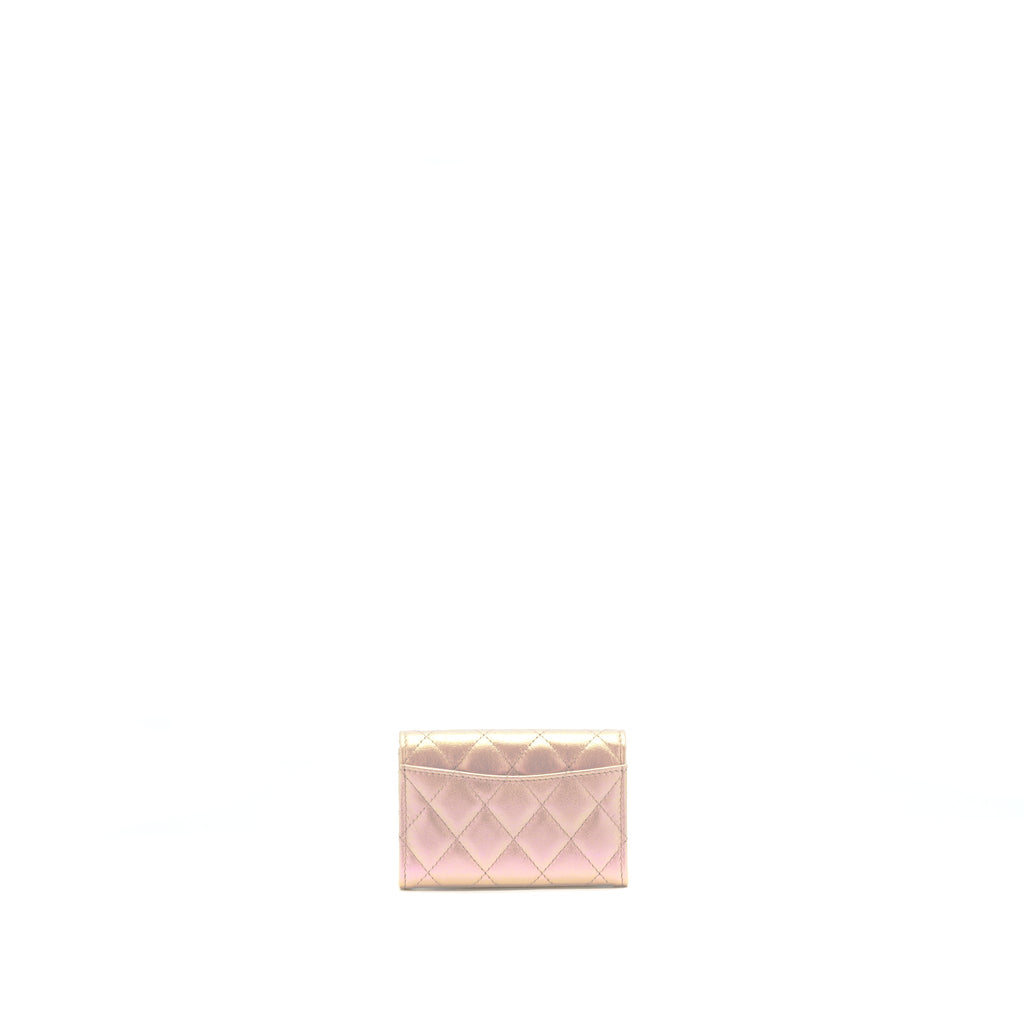 Chanel 21K Iridescent Pink Flap  Holder