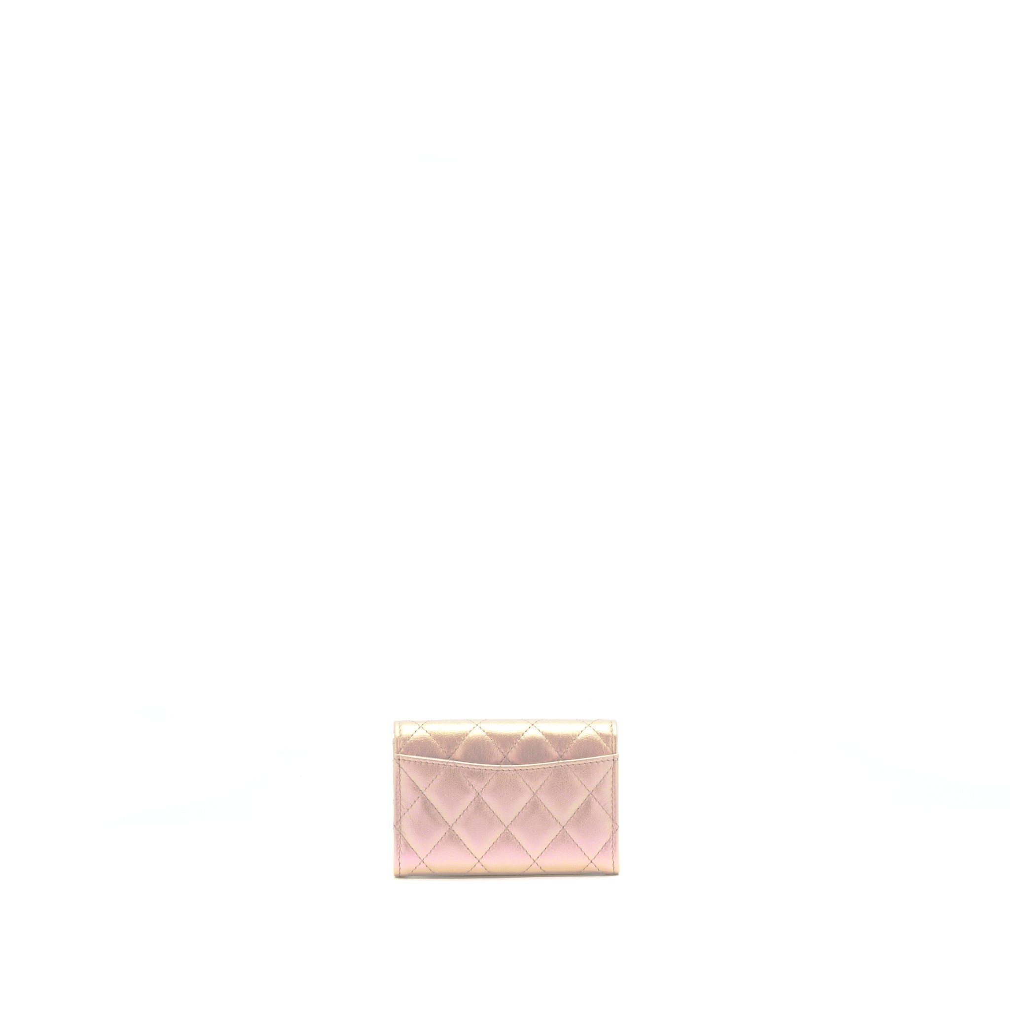 Chanel 21K Iridescent Pink Flap  Holder