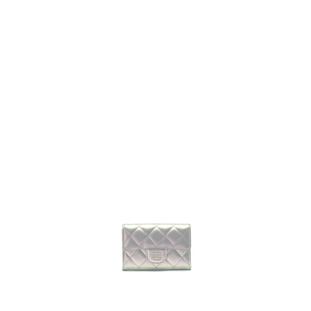 Chanel 21K Iridescent Grey Flap  Holder