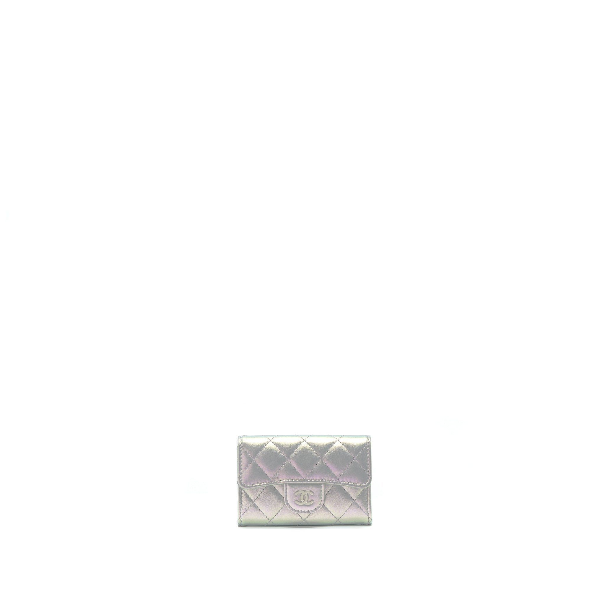 Chanel 21K Iridescent Grey Flap  Holder