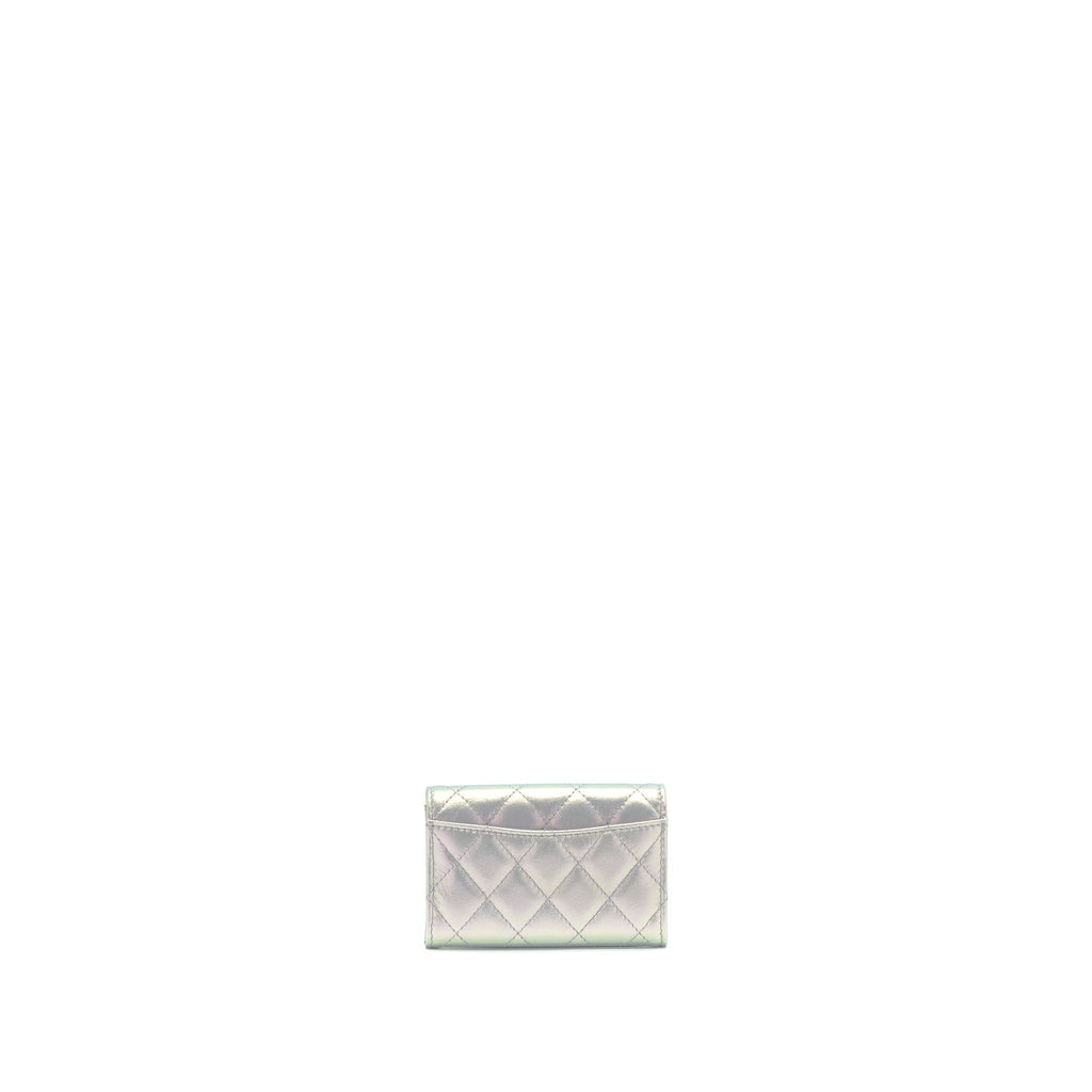 Chanel 21K Iridescent Grey Flap  Holder