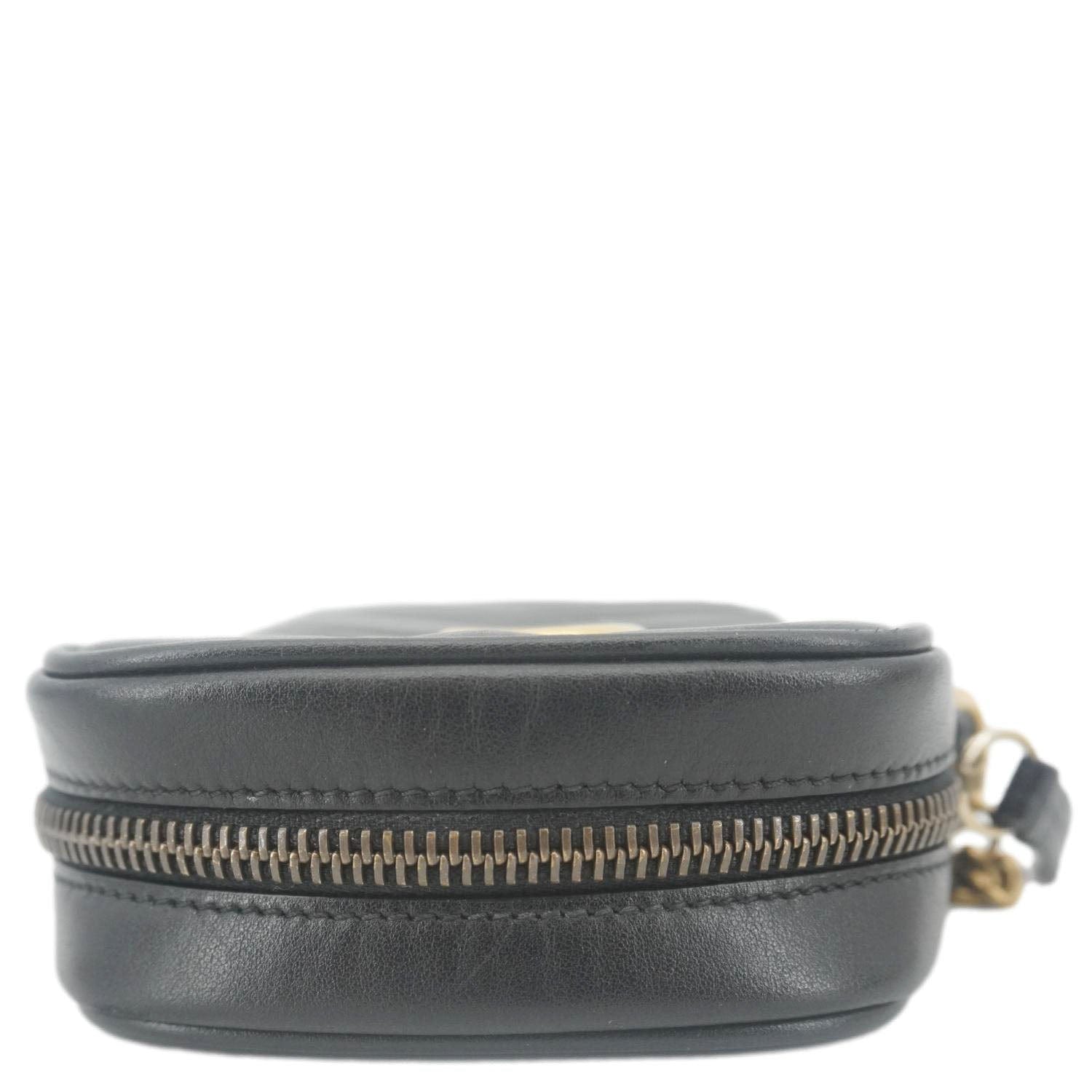GUCCI GG Marmont Mini Matelasse Leather Crossbody Bag Black 598597