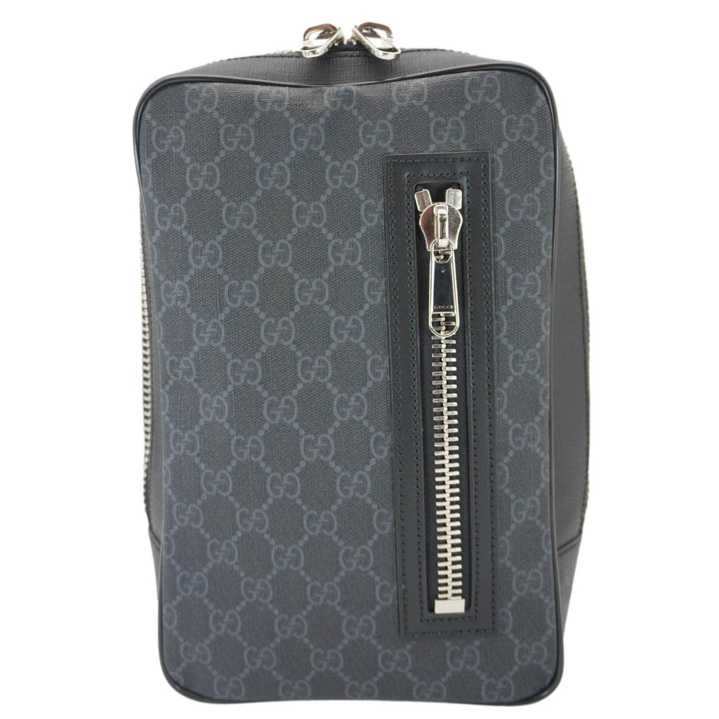 GUCCI GG Supreme Canvas Belt Bag with Zip Pocket Black 478325