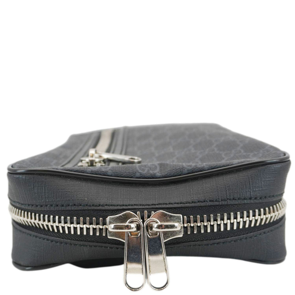 GUCCI GG Supreme Canvas Belt Bag with Zip Pocket Black 478325