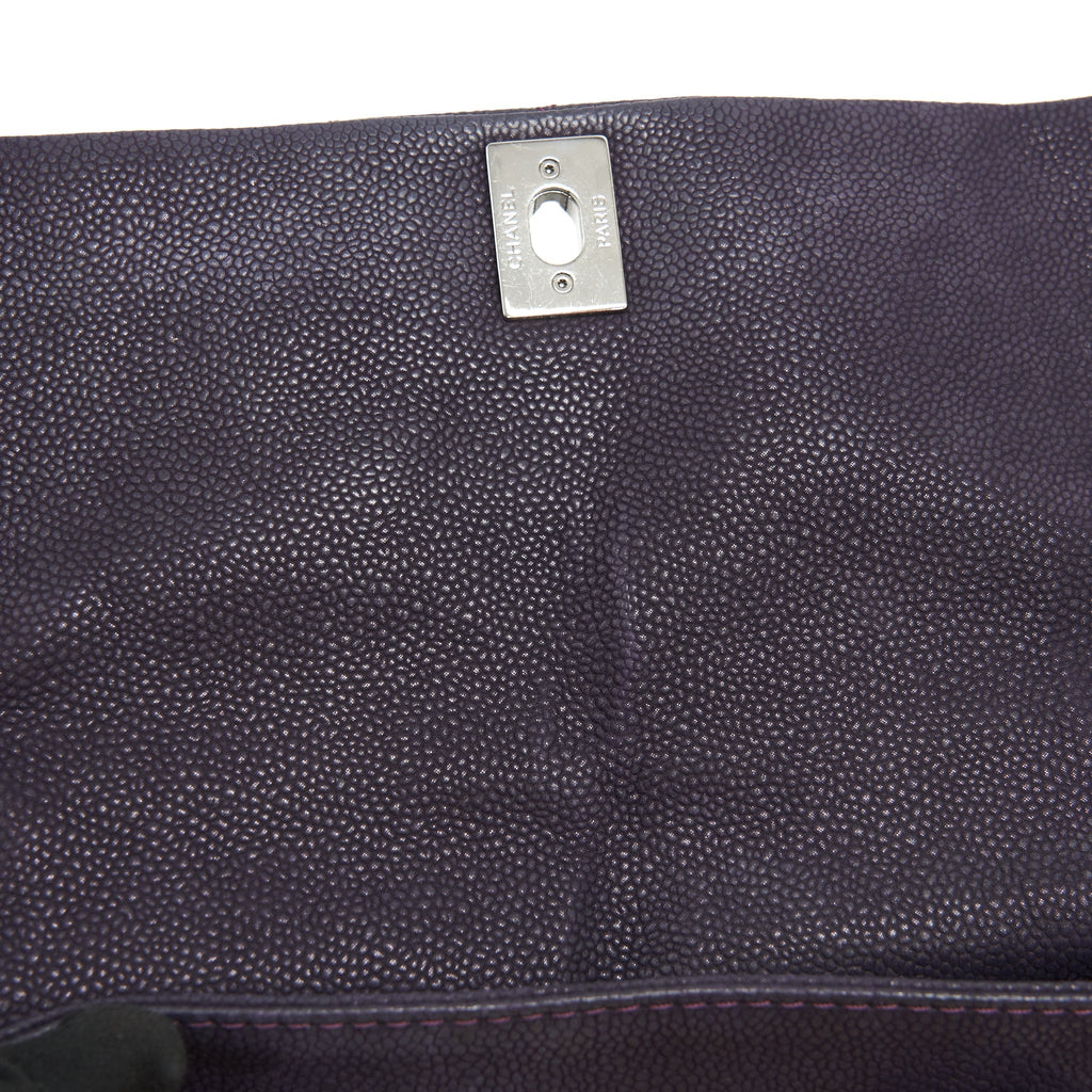 Chanel Flap Tote Bag With Chain Caviar In Purple