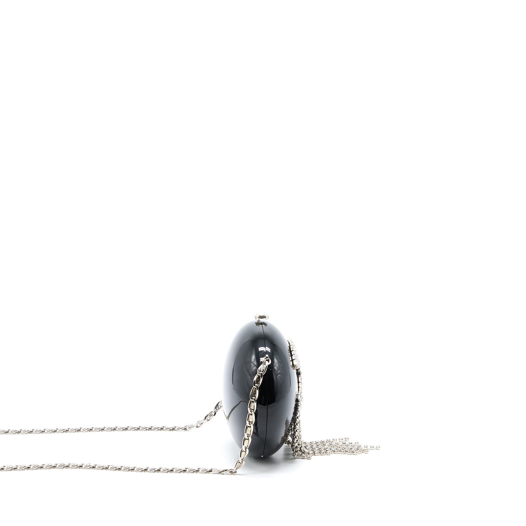 Chanel Runway Orb-shaped Evening Clutch Black with Crystal / Crystal Chain