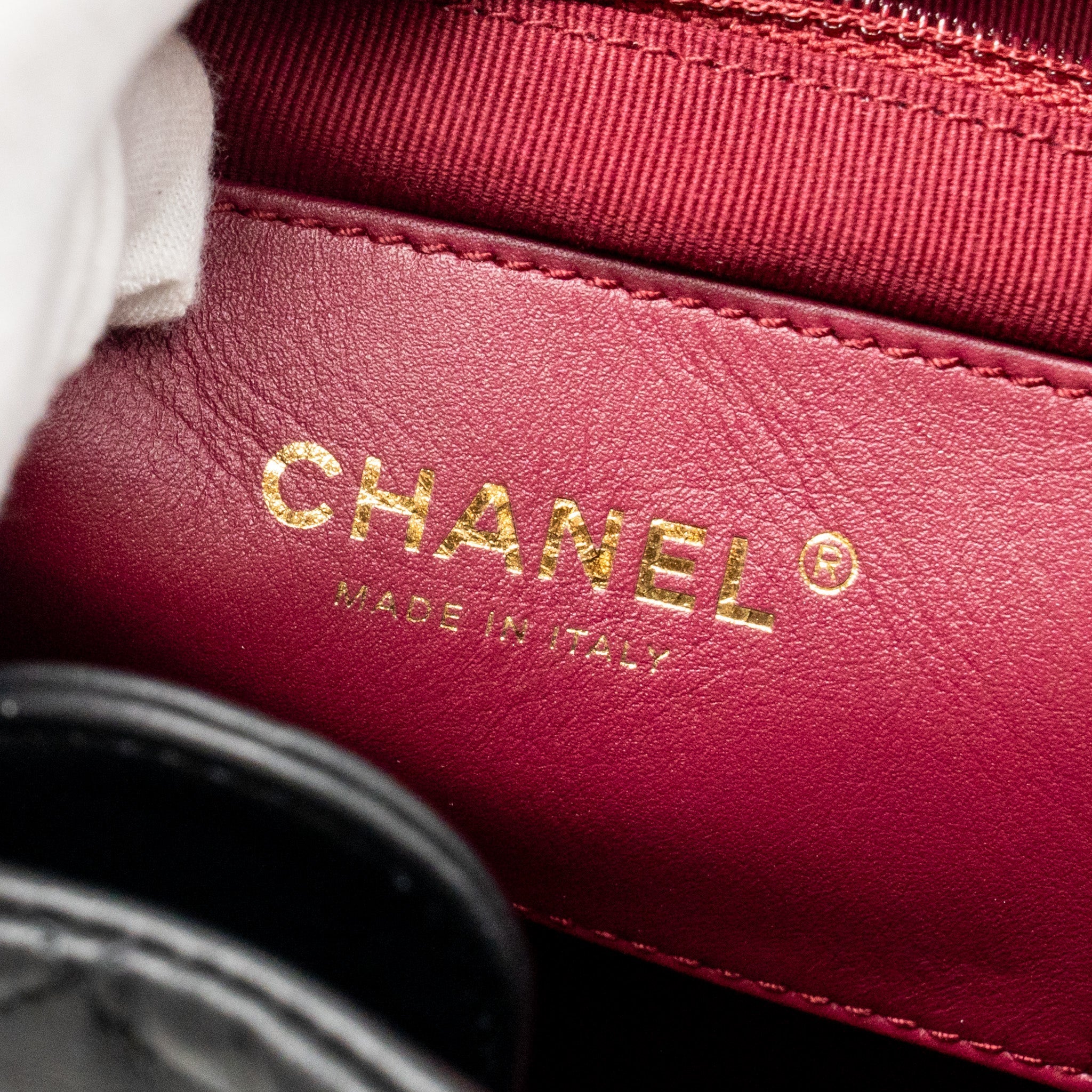 Chanel Drawstring Two Pockets Backpack Calfskin Black