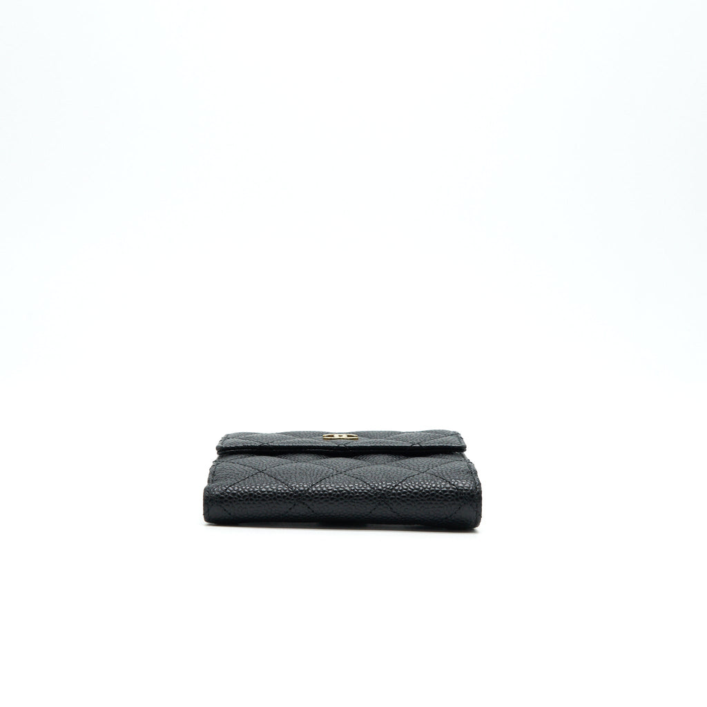 CHANEL Quilted Caviar Small Wallet Black