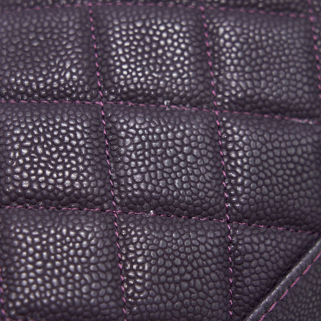 Chanel Flap Tote Bag With Chain Caviar In Purple