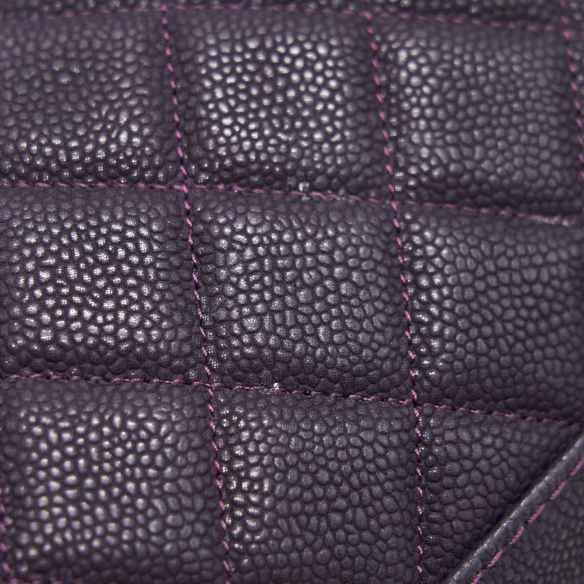 Chanel Flap Tote Bag With Chain Caviar In Purple