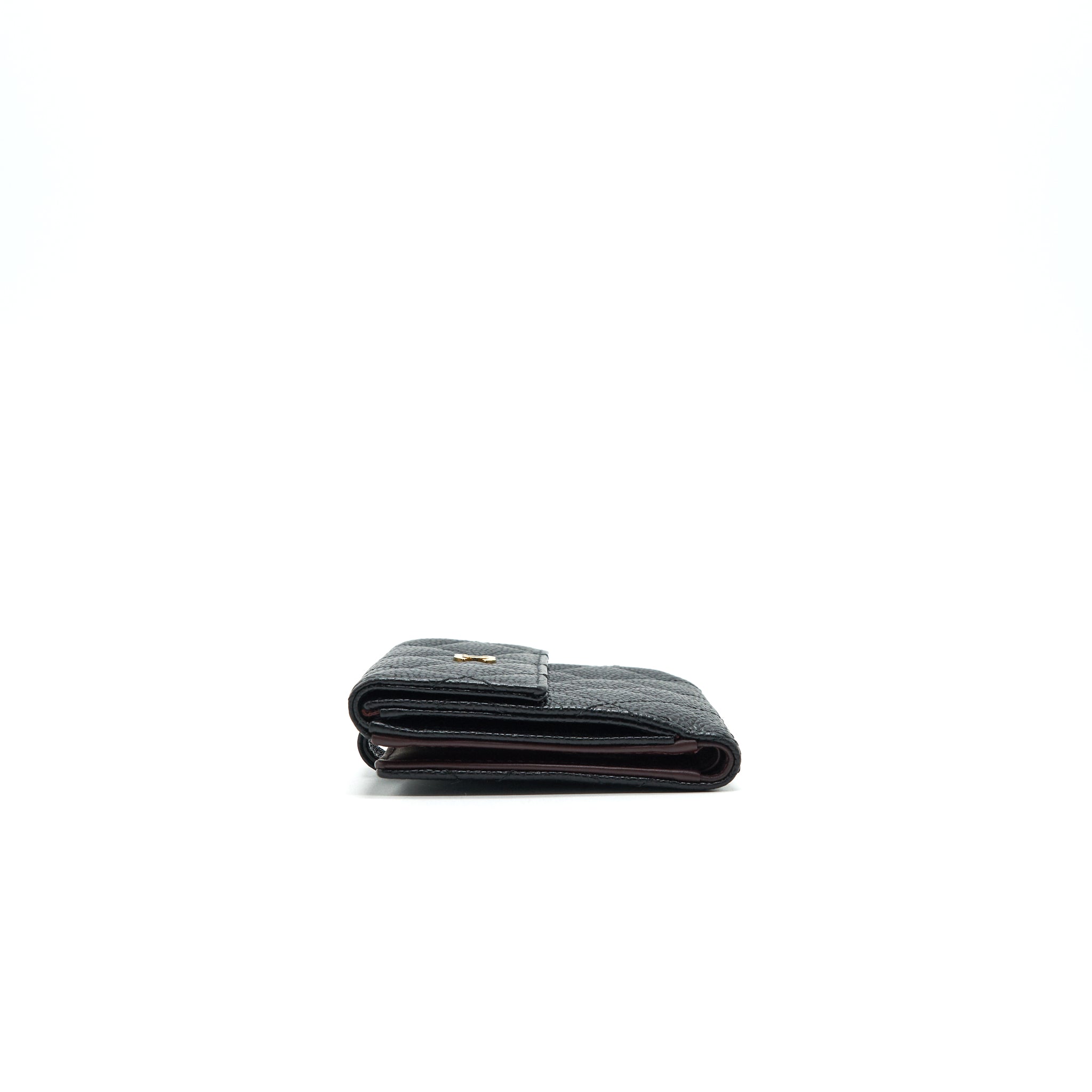 CHANEL Quilted Caviar Small Wallet Black