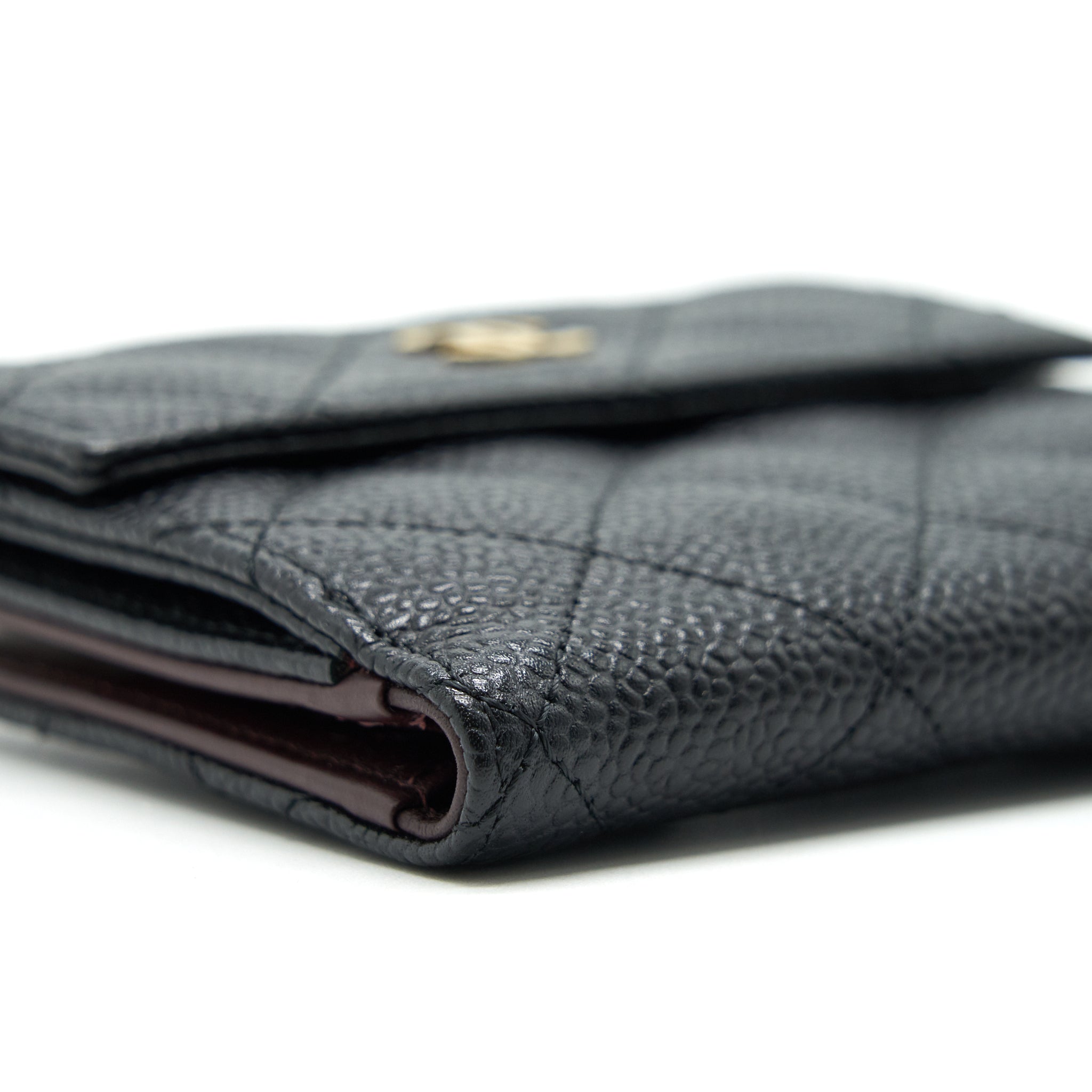 CHANEL Quilted Caviar Small Wallet Black