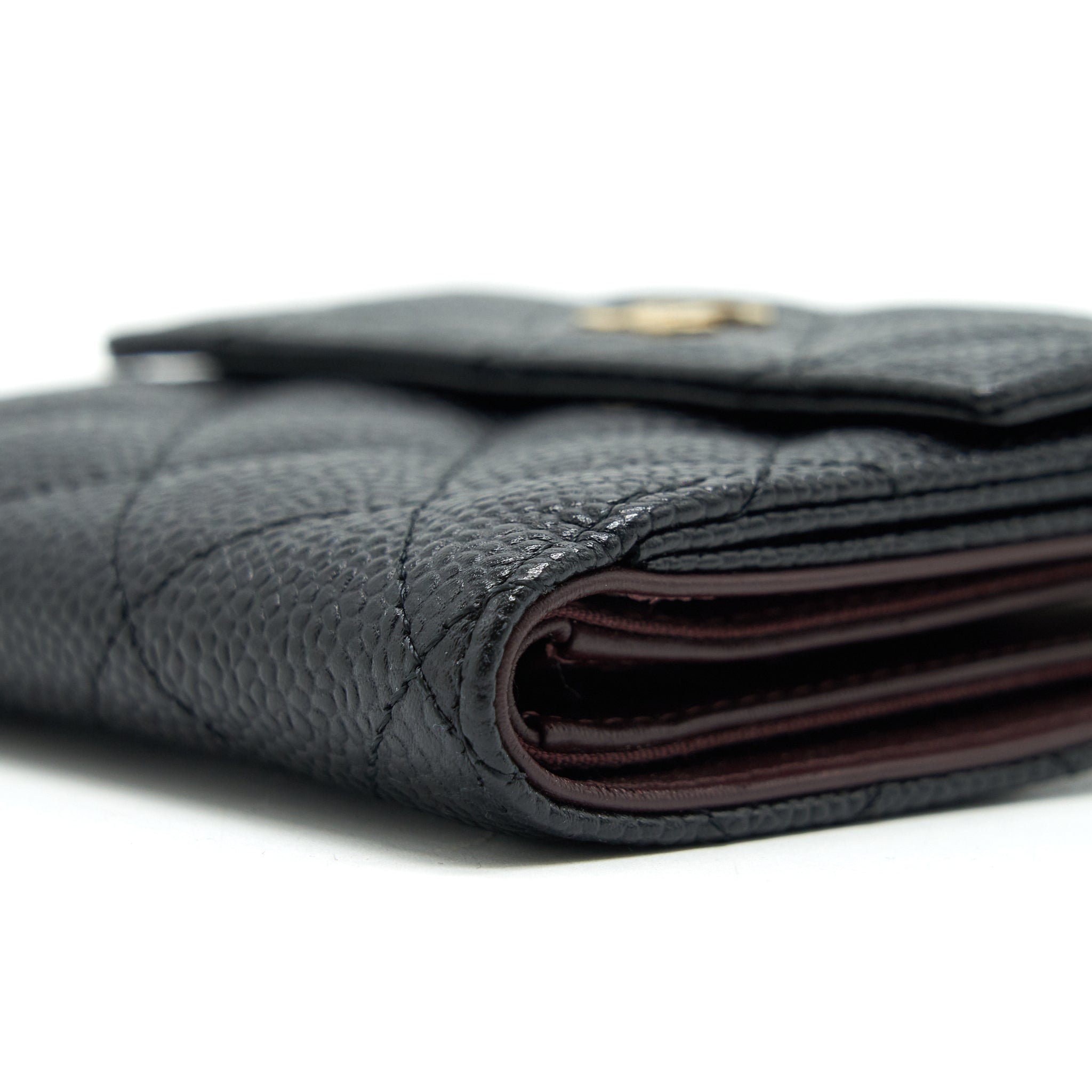 CHANEL Quilted Caviar Small Wallet Black