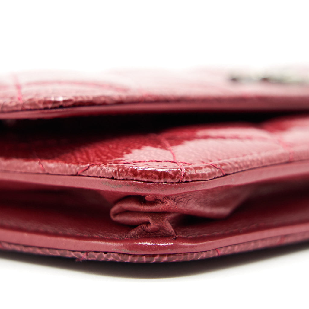 CHANEL WALLET ON CHAIN PATENT LEATHER RED